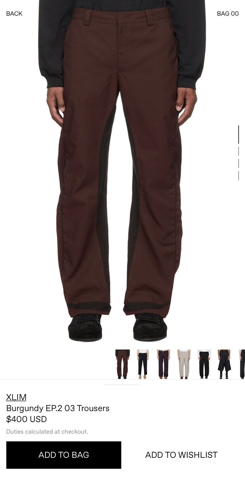 XLIM Burgundy EP.2 03 Trousers Size US 34 / EU 50 - 5 Thumbnail