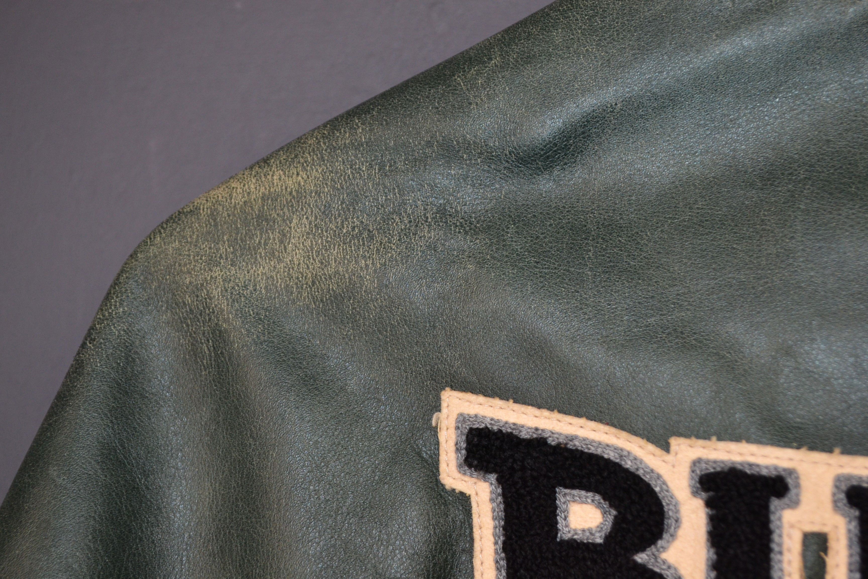 Roots Roots Vintage 90s Green Ford Build Tough Leather Varsity XXL Size US XXL / EU 58 / 5 - 11 Thumbnail