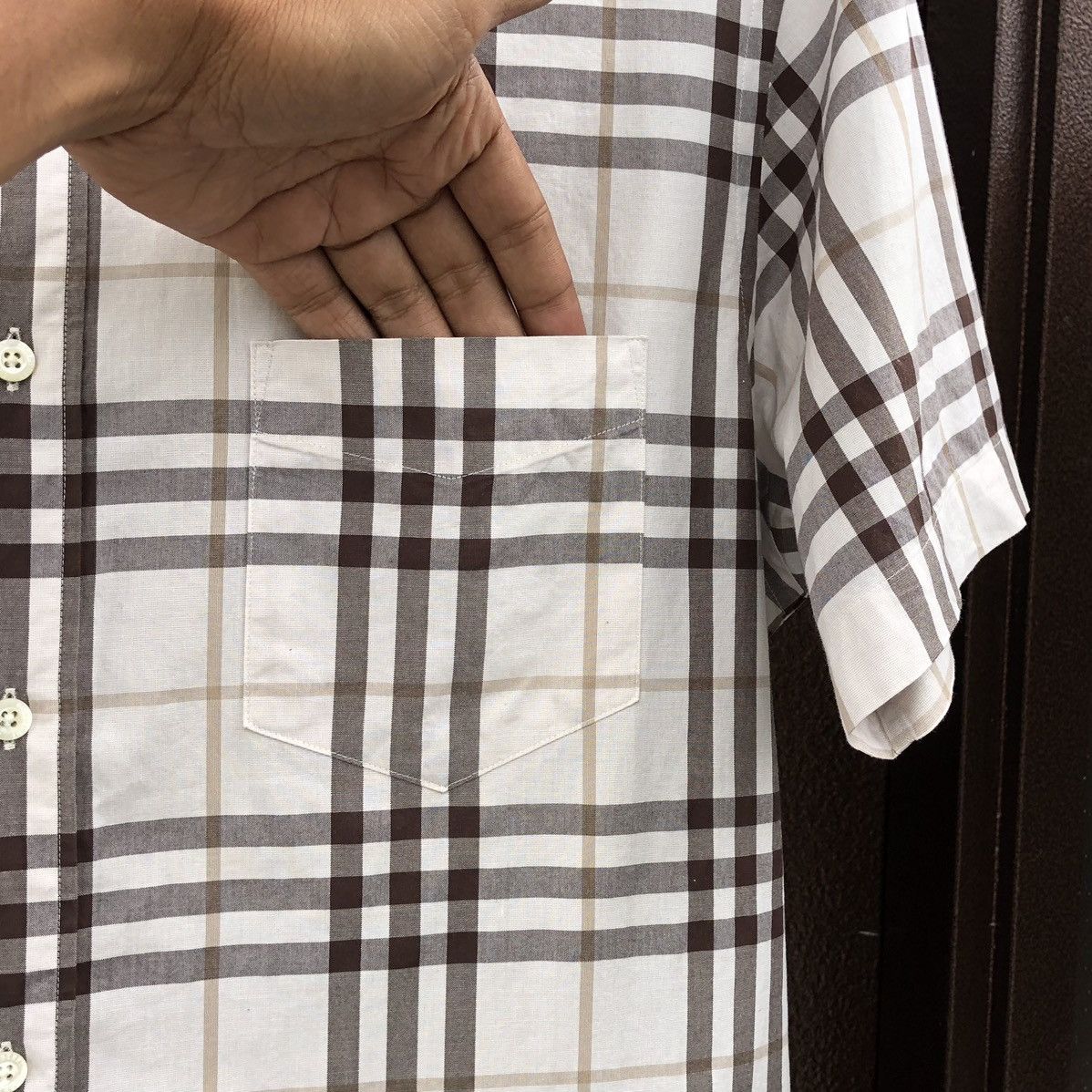 Burberry Burberry Checked Cotton Novacheck Short Sleeves Size US L / EU 52-54 / 3 - 3 Thumbnail