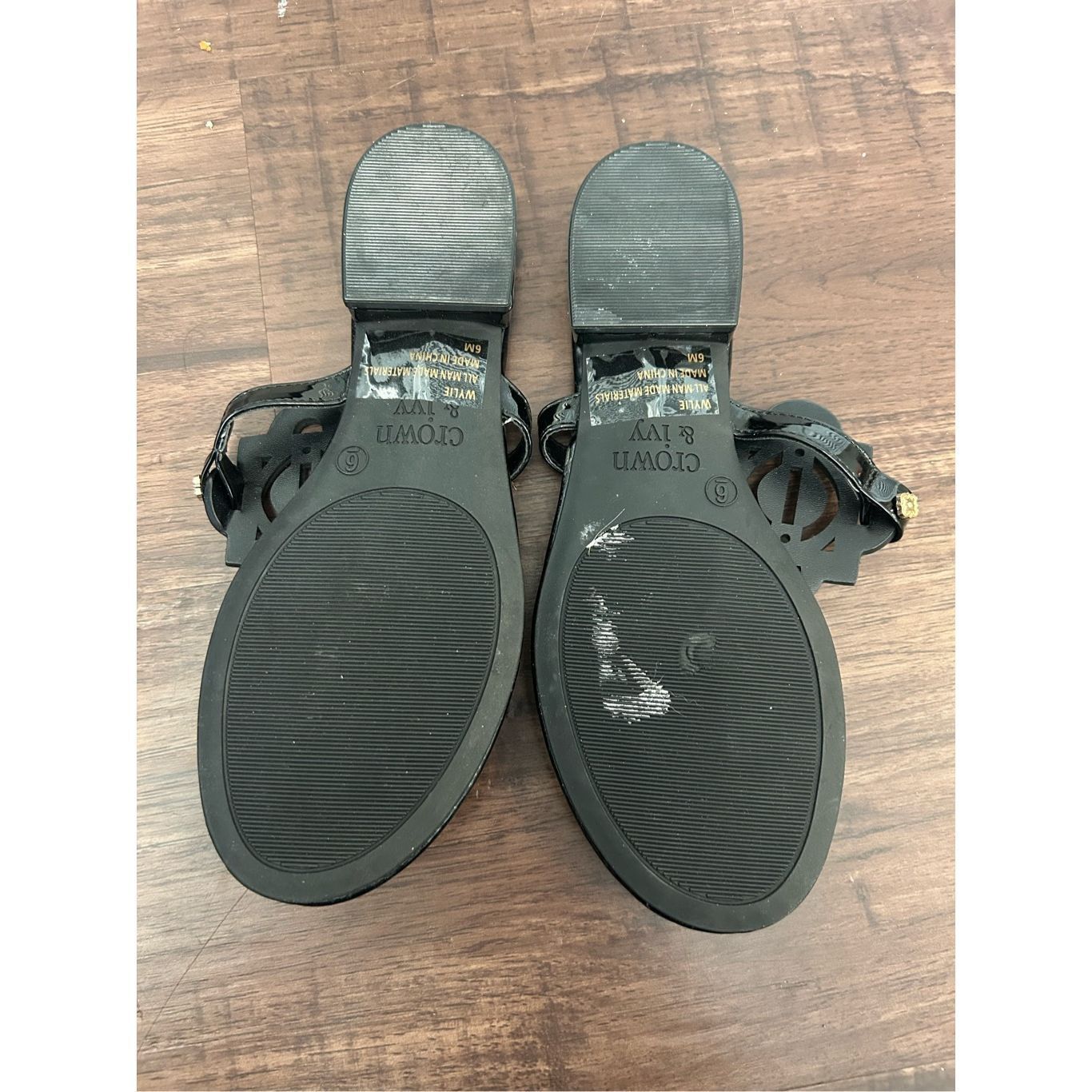 Other Crown & Ivy Wylie Thong Sandals Black Patent Flip Flops, Sz Size US 6 / IT 36 - 5 Thumbnail
