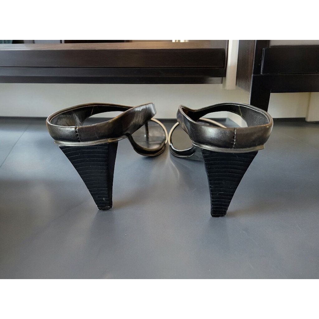 Unknown London By Request Sandals Shoes Slip-Ons Heels Black White 6.5 M Size US 6.5 / IT 36.5 - 4 Thumbnail