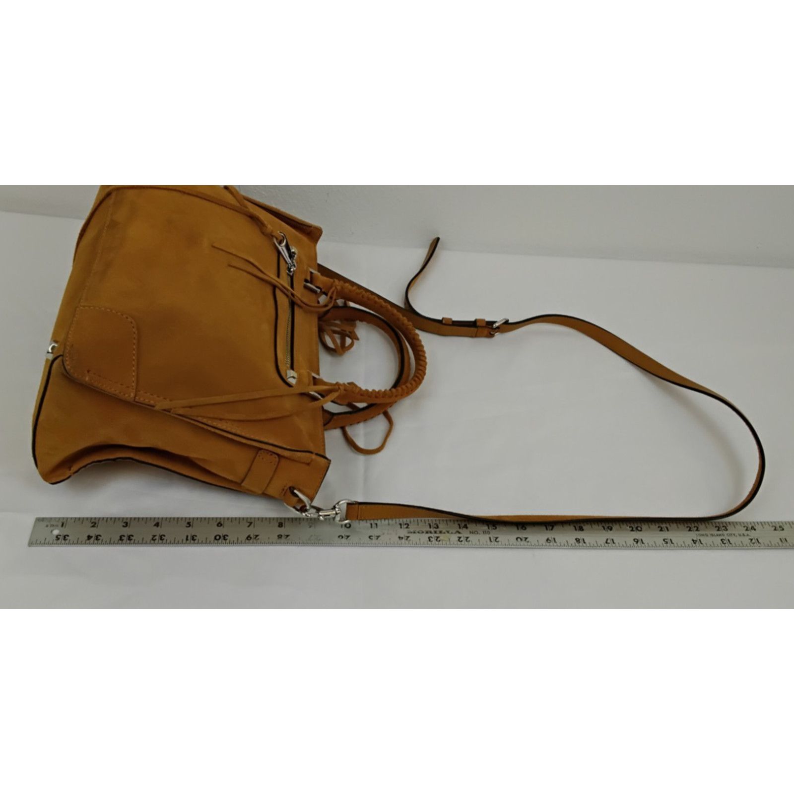 Rebecca Minkoff Rebecca Minkoff Suede Leather Purse Tan With Crossbody Strap Size ONE SIZE - 18 Thumbnail