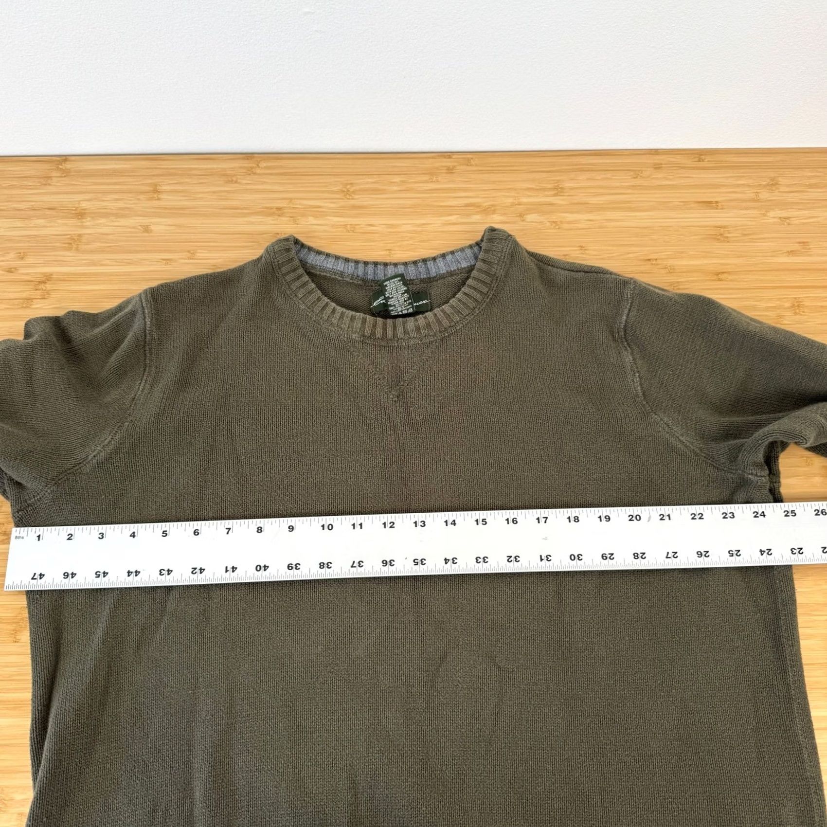 Eddie Bauer Eddie Bauer Sweater Crew Neck Olive Green Solid Cotton Mens L Classic Seattle USA Size US L / EU 52-54 / 3 - 6 Thumbnail