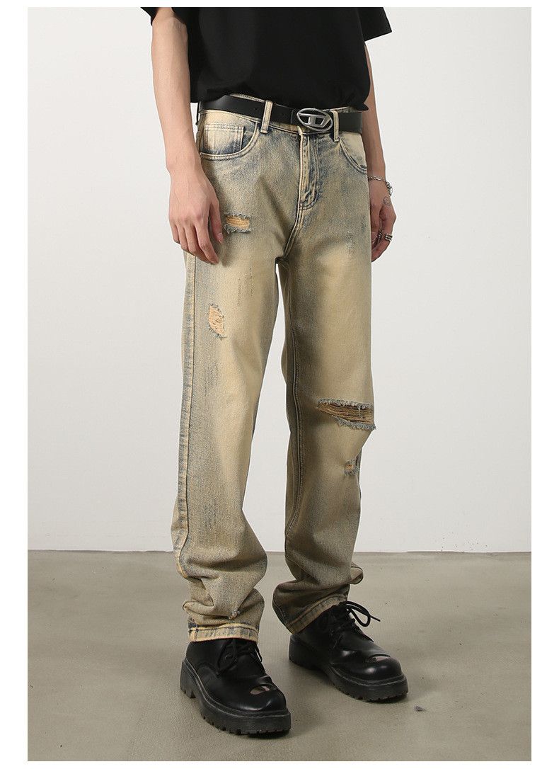Japanese Brand × Jean Men's distressed loose straight-leg ripped jeans Size US 32 / EU 48 - 3 Thumbnail