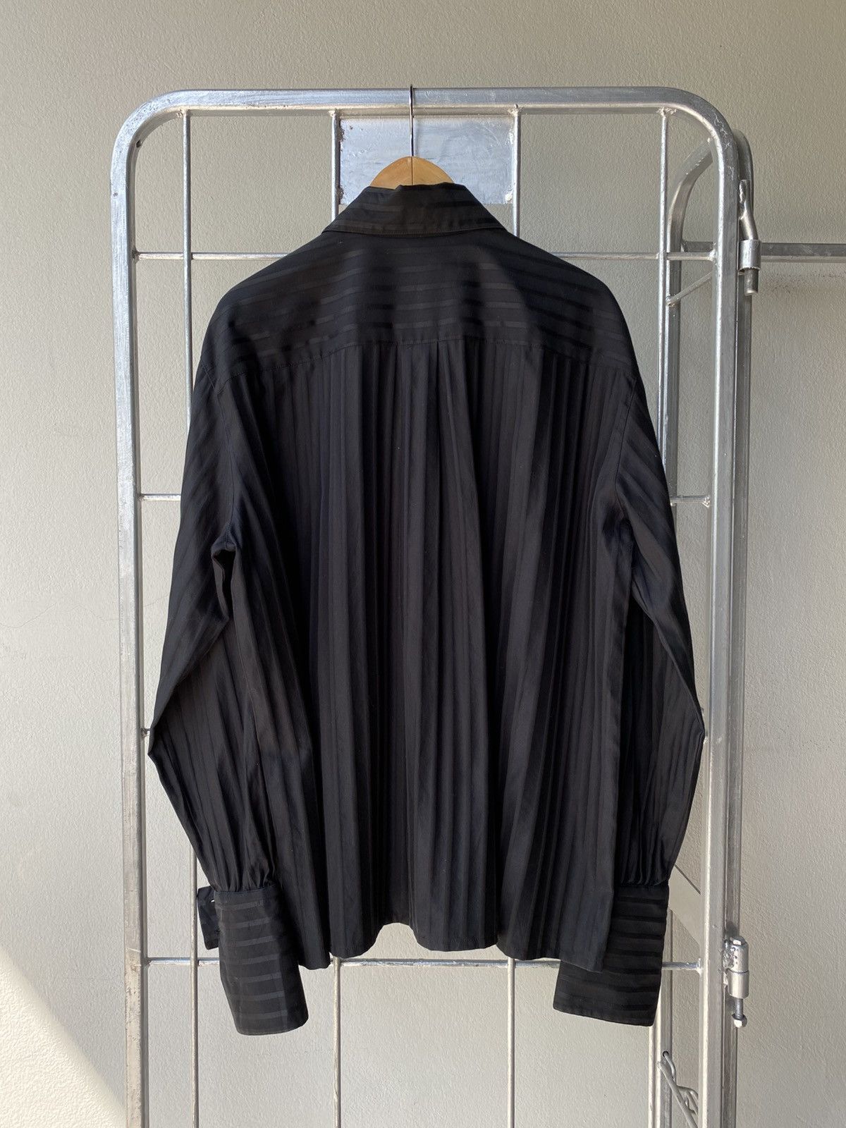 Dior Christian Dior Black Pleated Satin Shirt Size M / US 6-8 / IT 42-44 - 2 Thumbnail