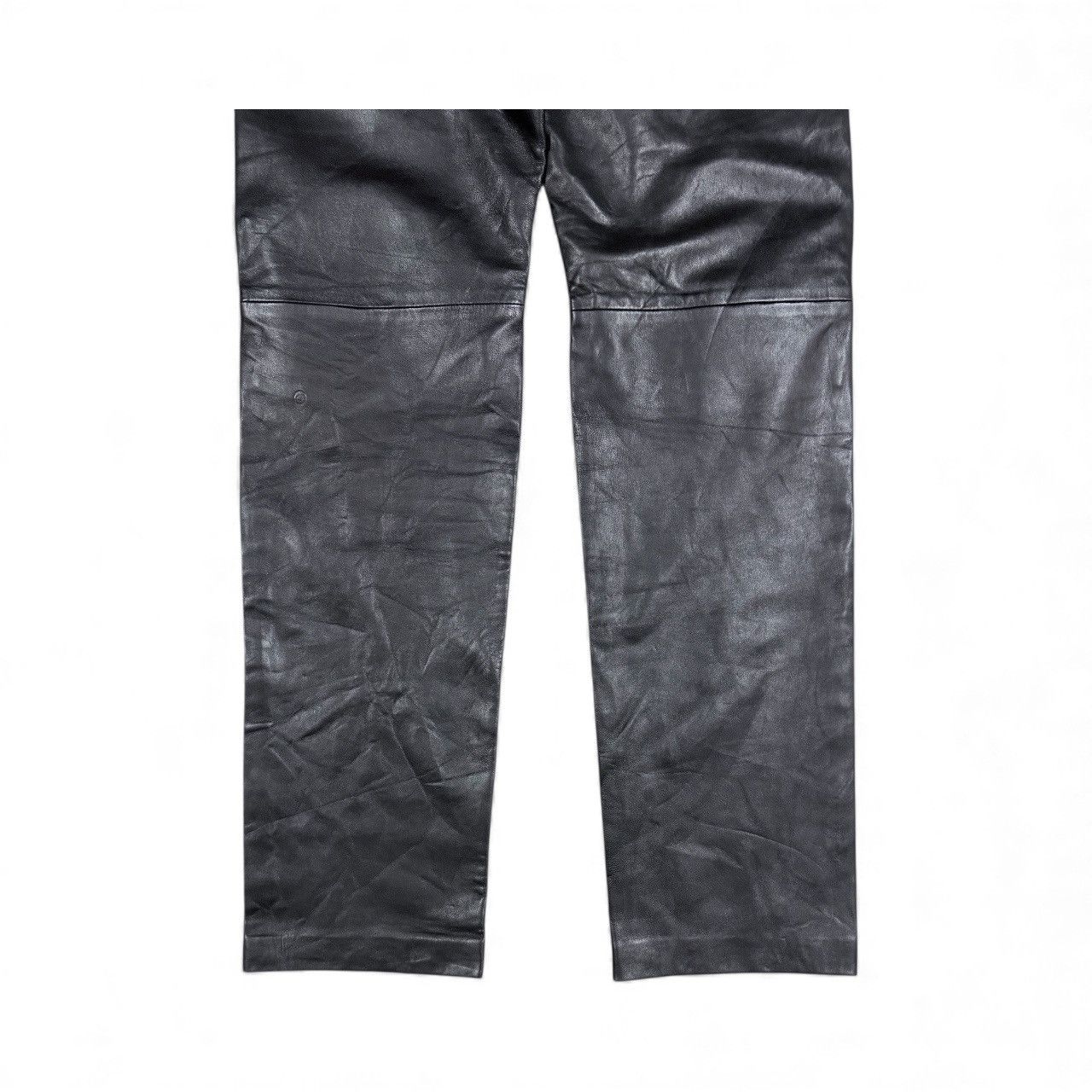 Kadoya Vtg🔥Les Vis A Bois Black Leather Bikers Pants Size US 32 / EU 48 - 7 Thumbnail