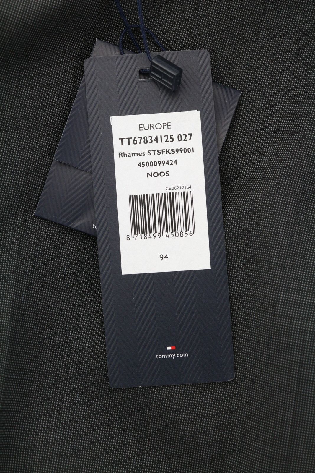 Tommy Hilfiger RHAMES 94 Long Grey Wool Patterned Tapered Leg Pants 85316 Size US 32 / EU 48 - 6 Thumbnail