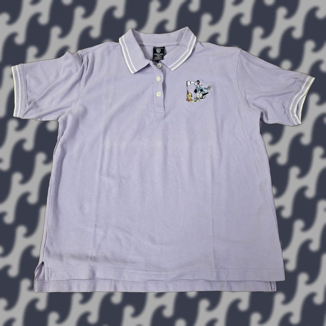 Vintage VINTAGE Warner Bros Polo Shirt Womens Medium Purple Sylvester Tweety Golf Cartoon 90s Shirt Size M / US 6-8 / IT 42-44 - 1 Thumbnail