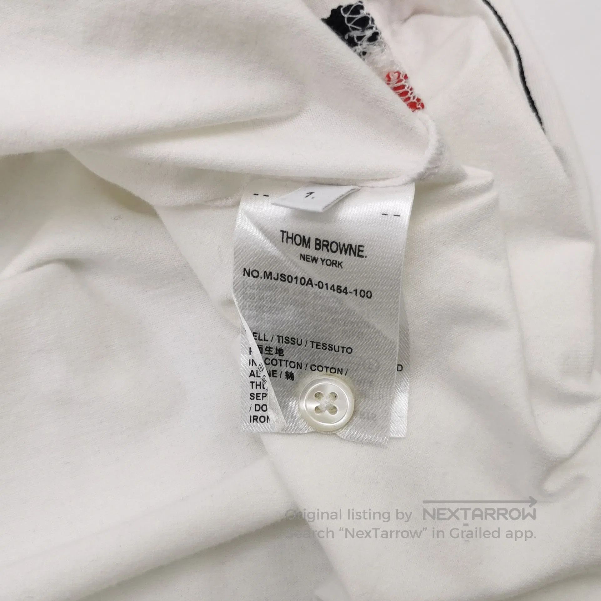 Thom Browne Thom Browne White Contrast Stripe Pocket Crewneck Tee S. Size US S / EU 44-46 / 1 - 1 Thumbnail