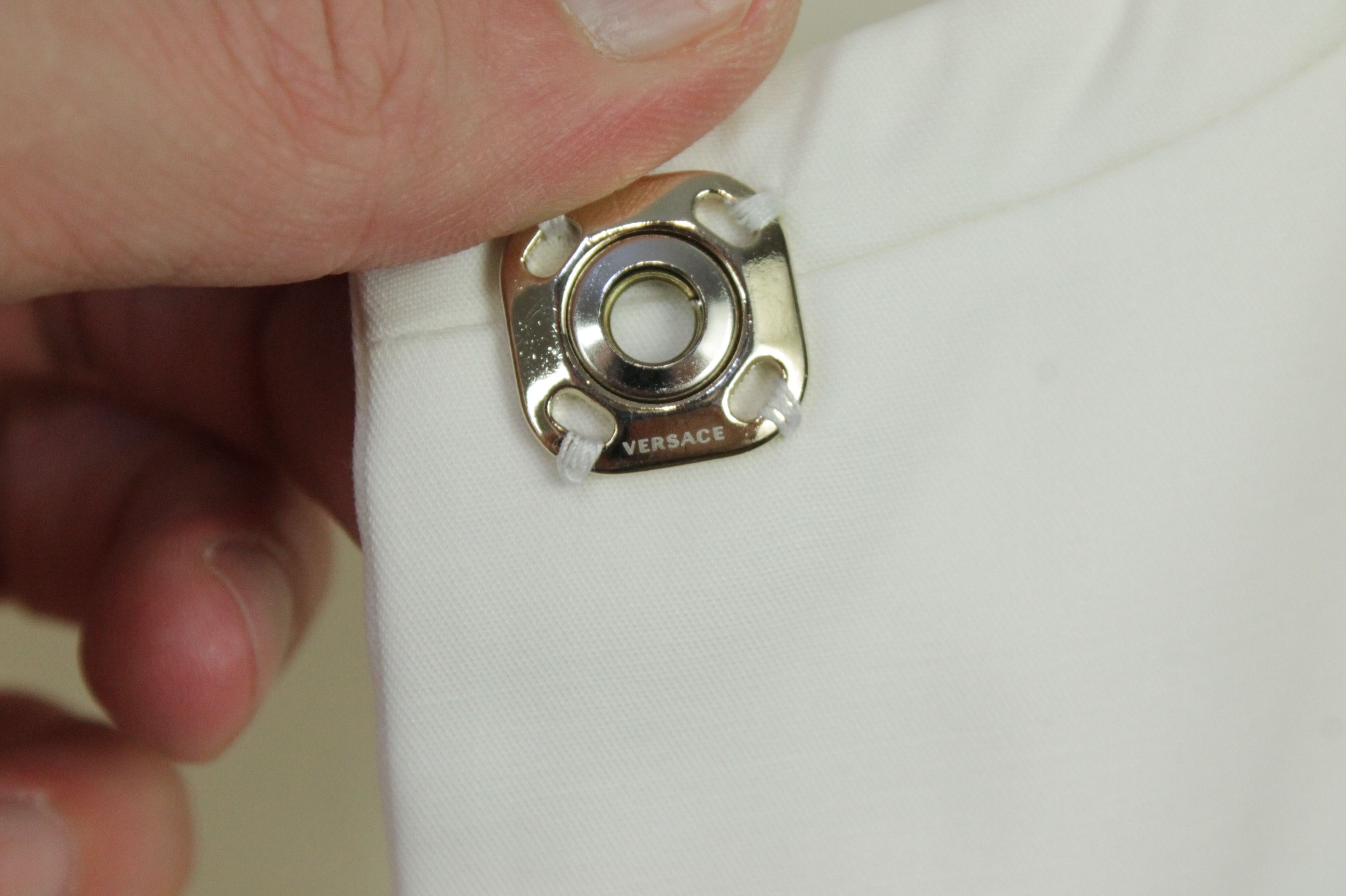 Versace Gianni Versace White Stretch Cotton Tailored Pants Suit Wmns Size XS / US 0-2 / IT 36-38 - 9 Thumbnail