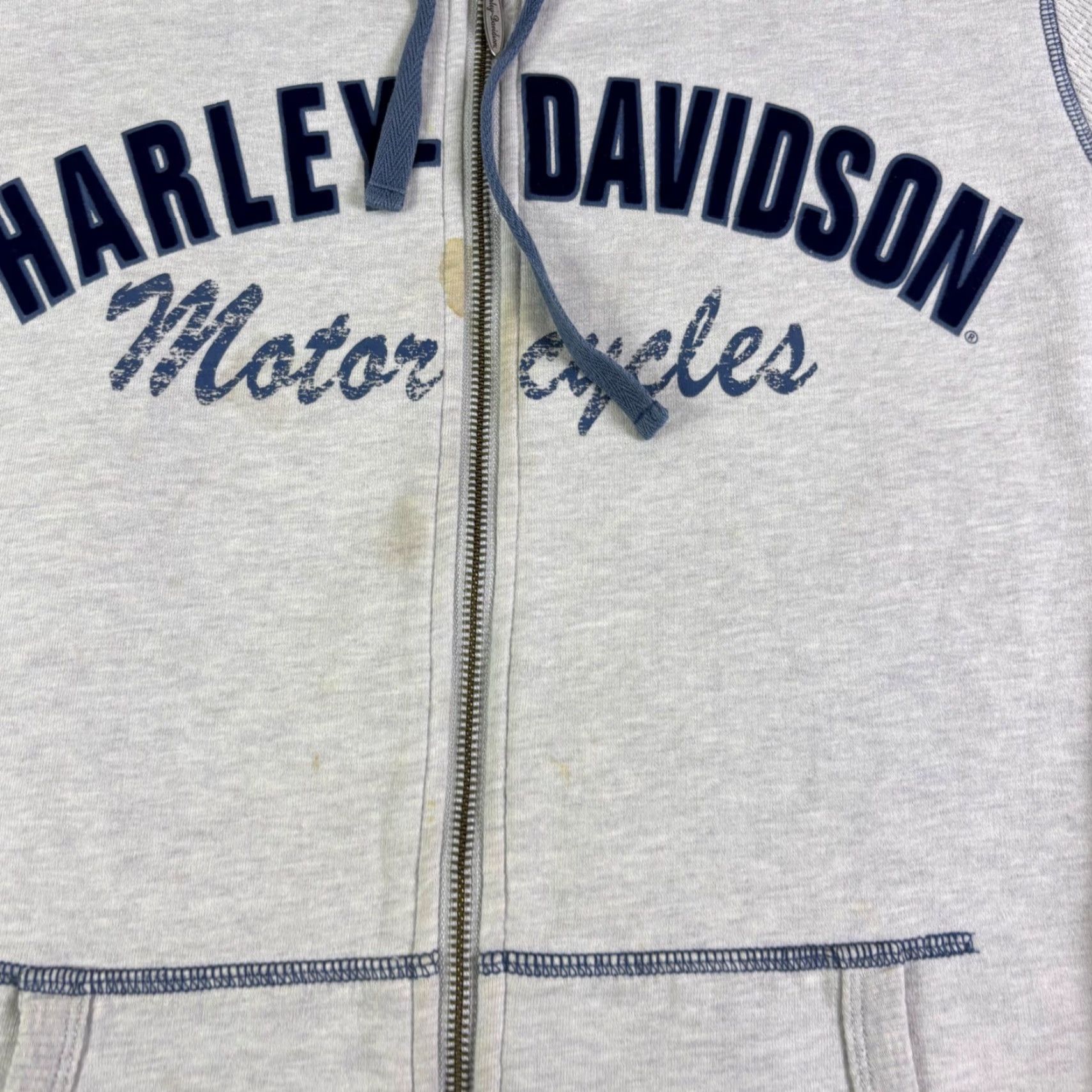 Harley Davidson Harley-Davidson Hoodie Gray 2XL Full Zip Graphic Print Logo Pockets Hooded Stained Vintage Not N/A Mens Size US XXL / EU 58 / 5 - 8 Thumbnail
