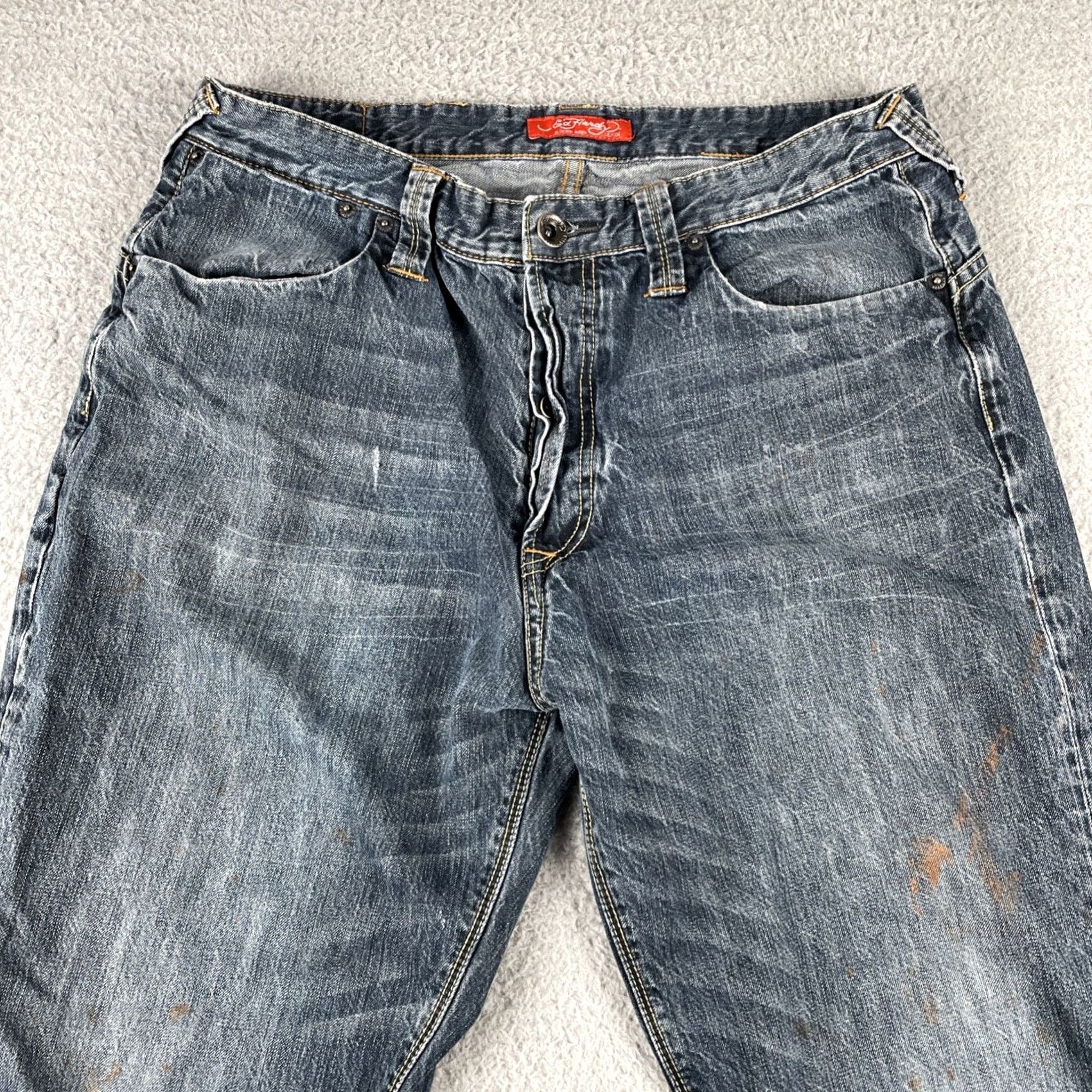 Ed Hardy VINTAGE Ed Hardy Jeans Denim Blue 34x31 Men 90s California Skull Tattoo Rock Streetwear Y2K Fashion Size US 34 / EU 50 - 2 Thumbnail