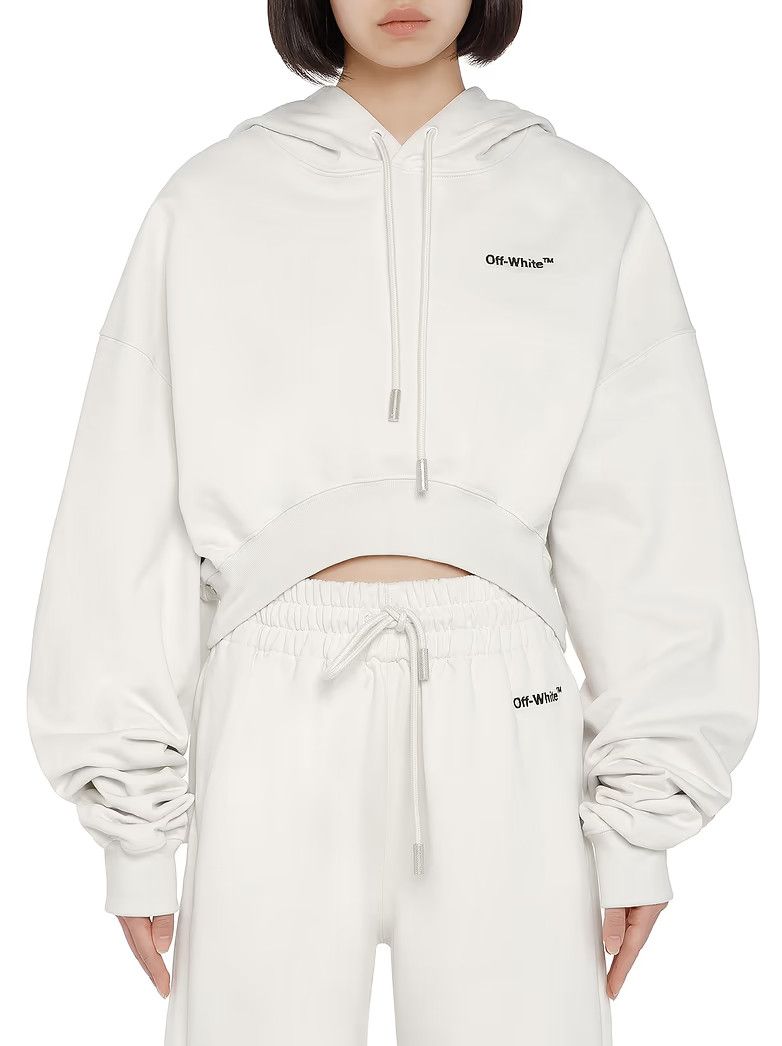 Off-White o1y1225 Logo Hoodie in White Size M / US 6-8 / IT 42-44 - 2 Thumbnail