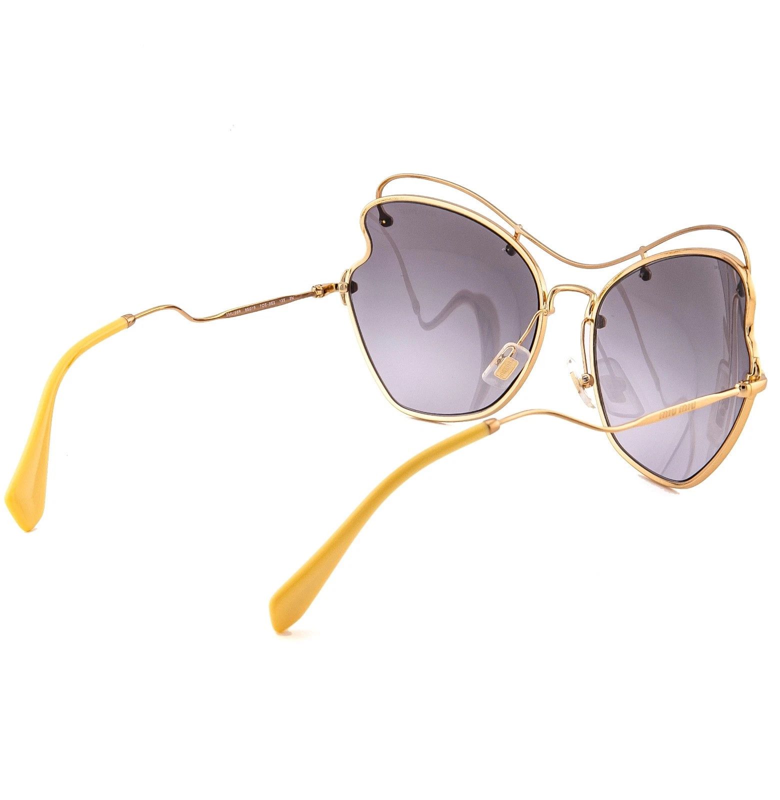 Miu Miu MIU MIU MU56RS SCENIQUE Oversized 56R Grey Yellow Sunglasses Size ONE SIZE - 4 Thumbnail
