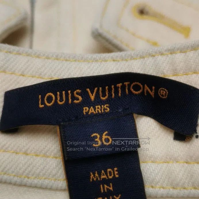 Louis Vuitton Louis Vuitton Logo Cotton Zipper Skirt in Beige. Size US 36 / EU 52 - 4 Thumbnail