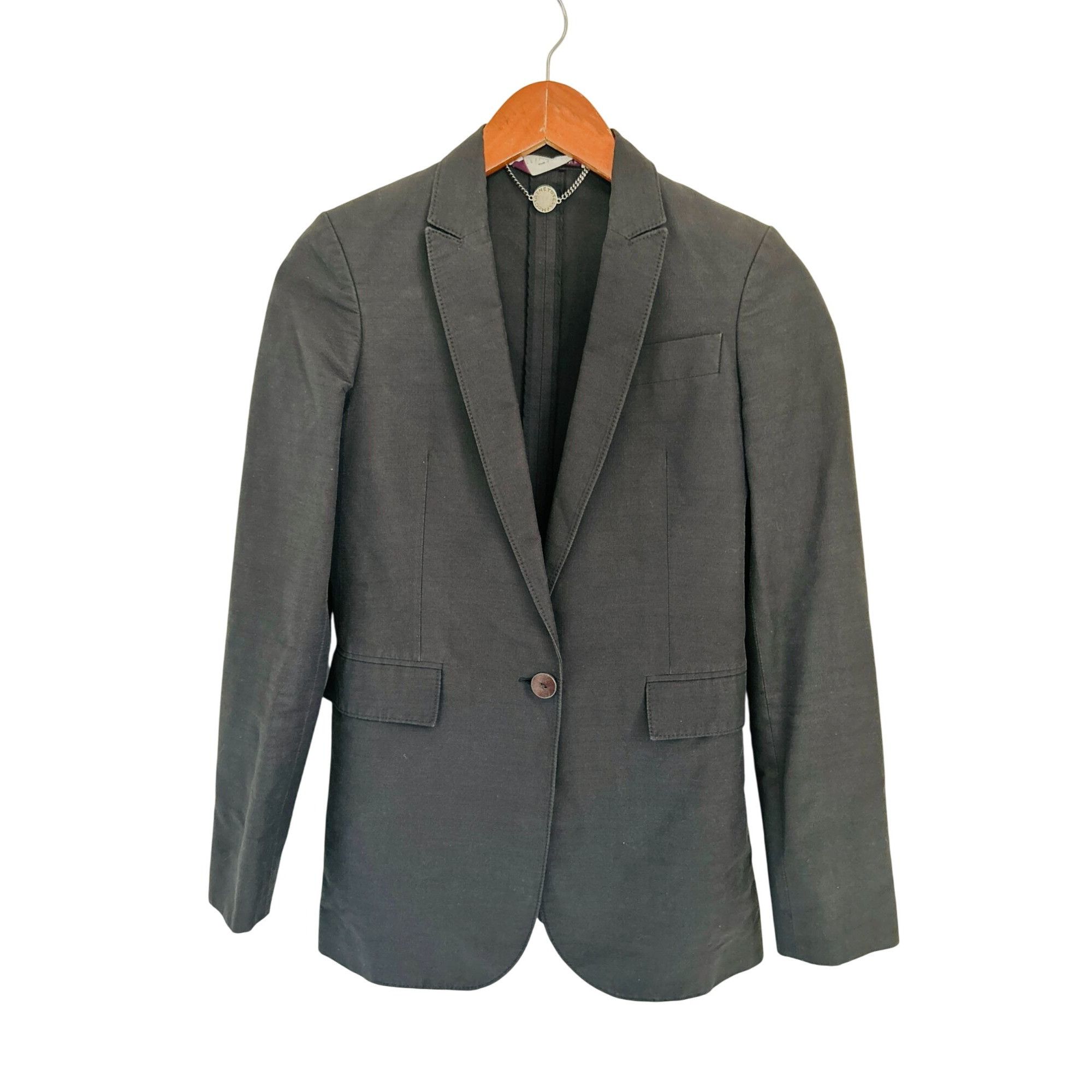 Stella McCartney Stella McCartney Blazer Charcoal Grey Single-Breasted Jacket Size XS / US 0-2 / IT 36-38 - 2 Thumbnail