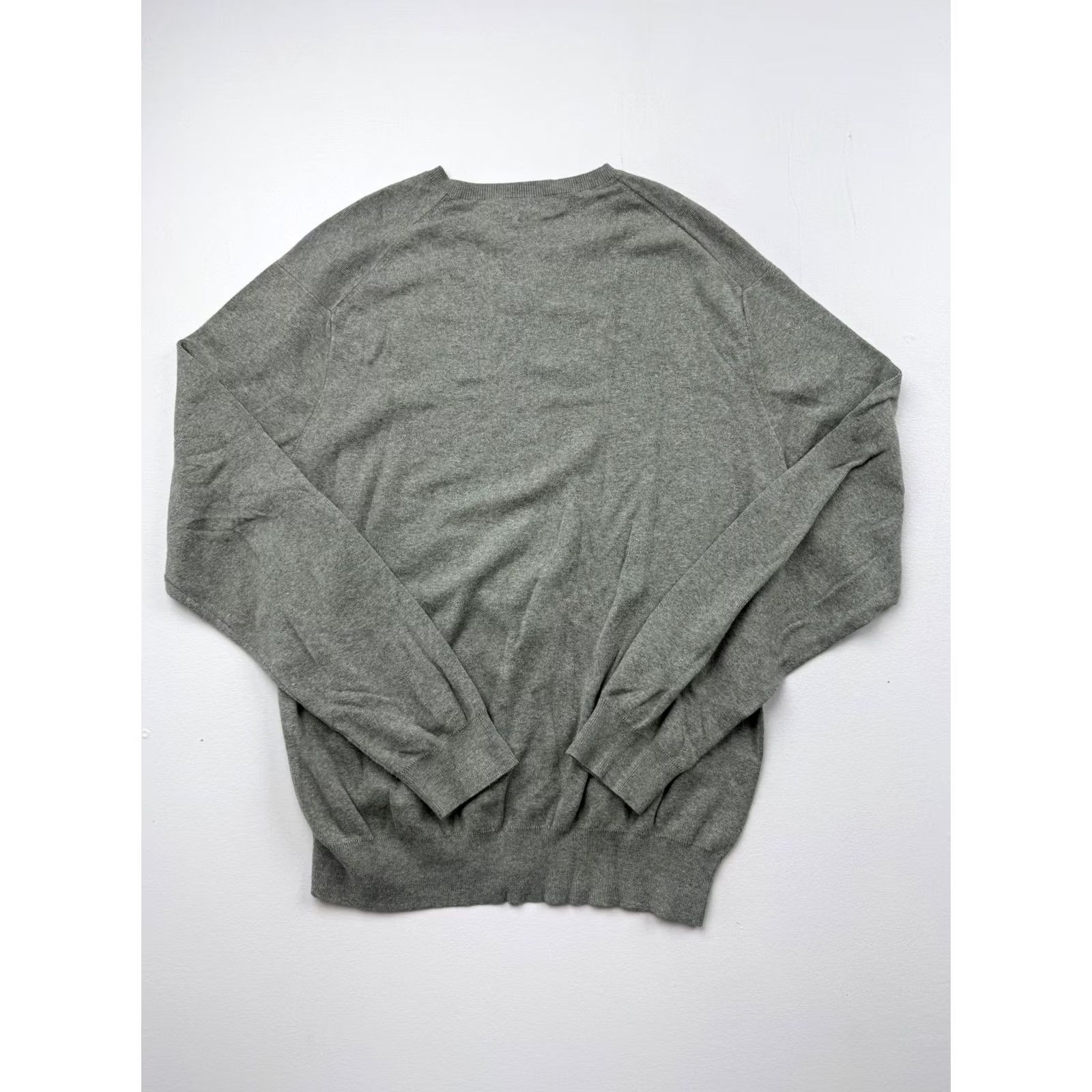 Polo Ralph Lauren Polo Ralph Lauren Mens Large Gray V Neck Pima Cotton Knit Sweater Pullover Size US L / EU 52-54 / 3 - 2 Thumbnail