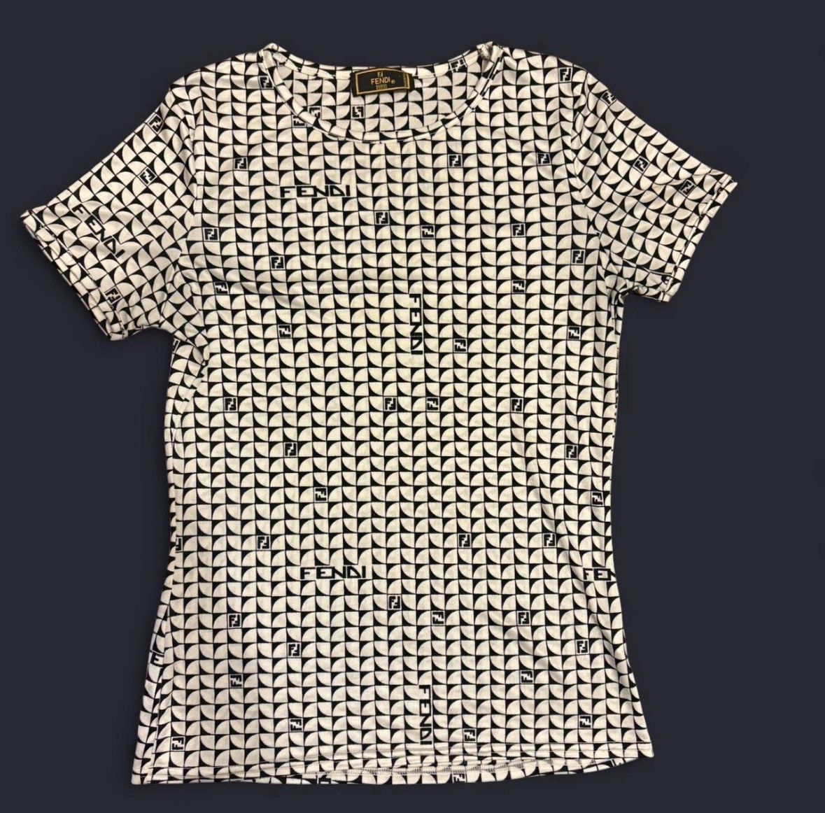 Fendi Vintage Fendi Monogram French Tee Size S / US 4 / IT 40 - 1 Thumbnail