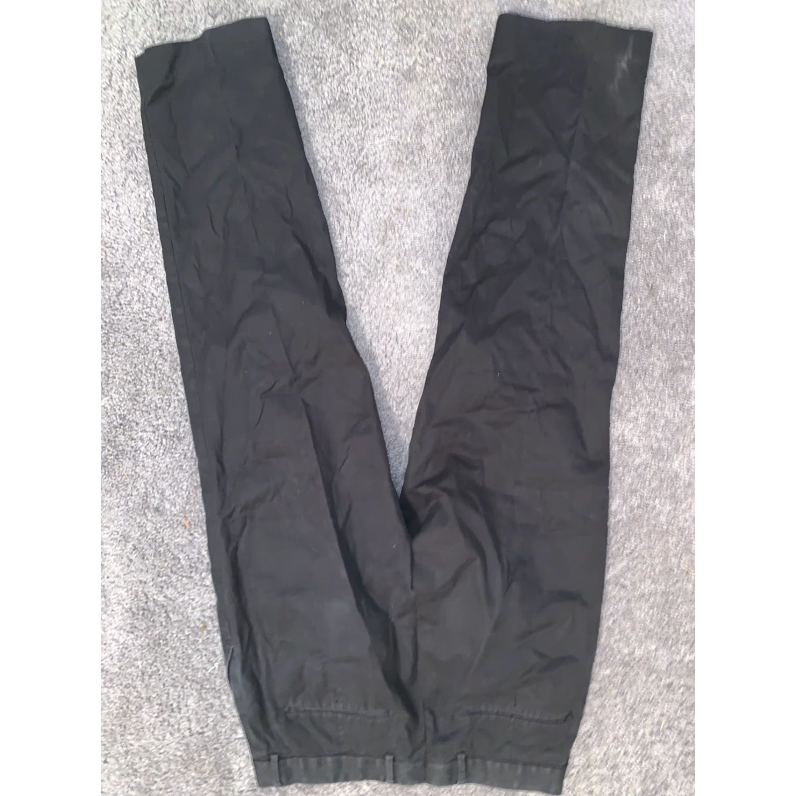 Express Express Producer Black Dress Pants Men 33x30 Flat Front Modern Fit Straight Leg Knit Cotton Spandex Size US 33 - 4 Thumbnail