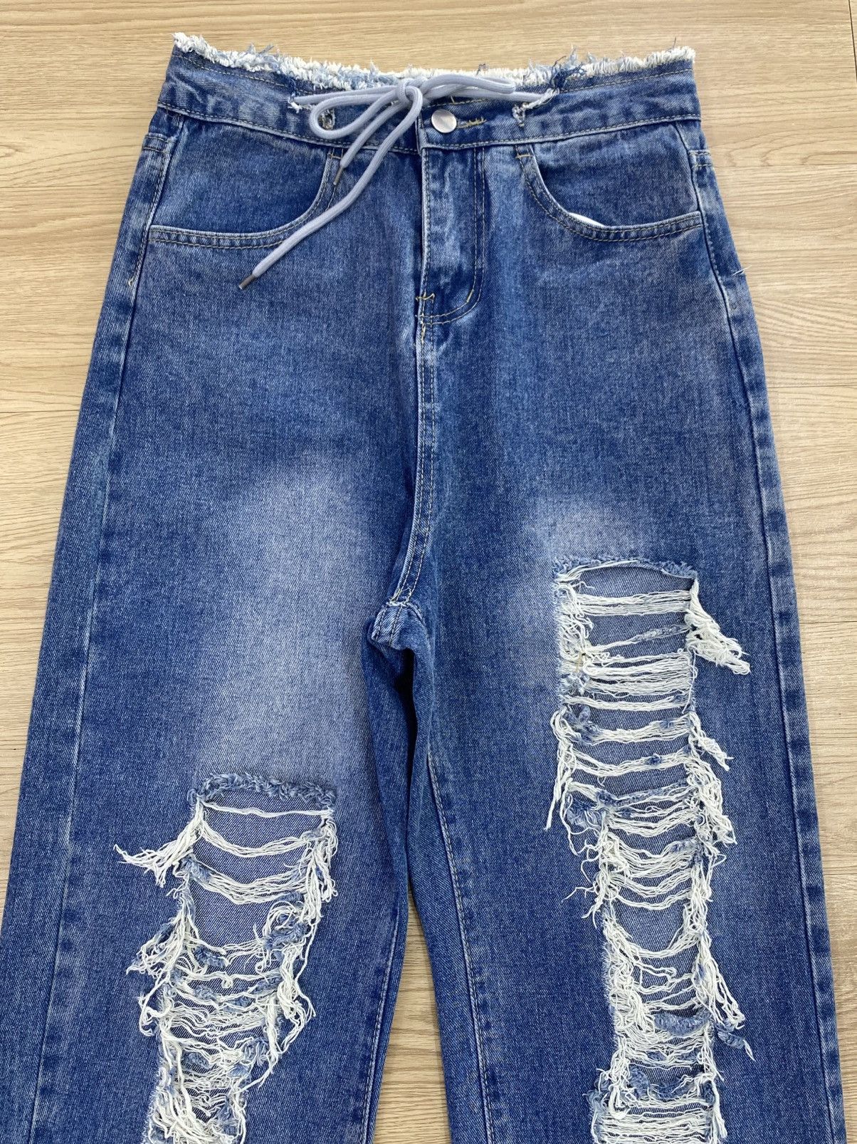 Japanese Brand Japanese Brand Distressed Acid Blue Wash Style Jeans Size US 28 / EU 44 - 2 Thumbnail