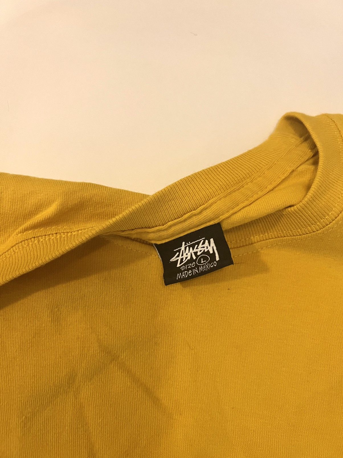 Stussy STUSSY JAPAN Men's T-Shirt Size L Mustard 100% Cotton Size US L / EU 52-54 / 3 - 3 Thumbnail