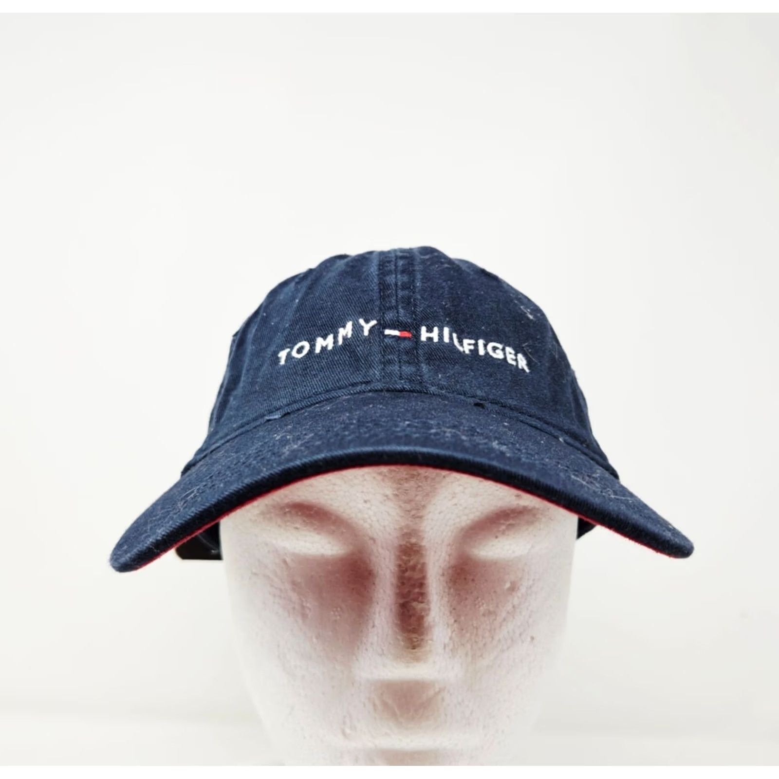 Tommy Hilfiger VINTAGE Tommy Hilfiger Leather Strap Adjustable Hat Baseball Cap Men One Size Blue 90s Designer Dad Adjustable Belt Back Casual Size ONE SIZE - 2 Thumbnail