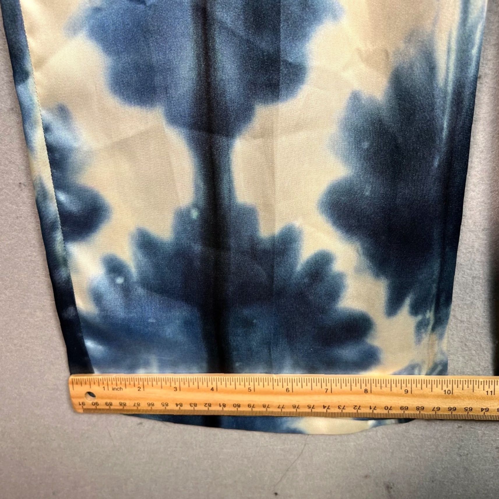 Zara Zara Womens Size Small Tie-Dye Pleated Wide-Leg Pants Blue/White Size 28" / US 6 / IT 42 - 7 Thumbnail