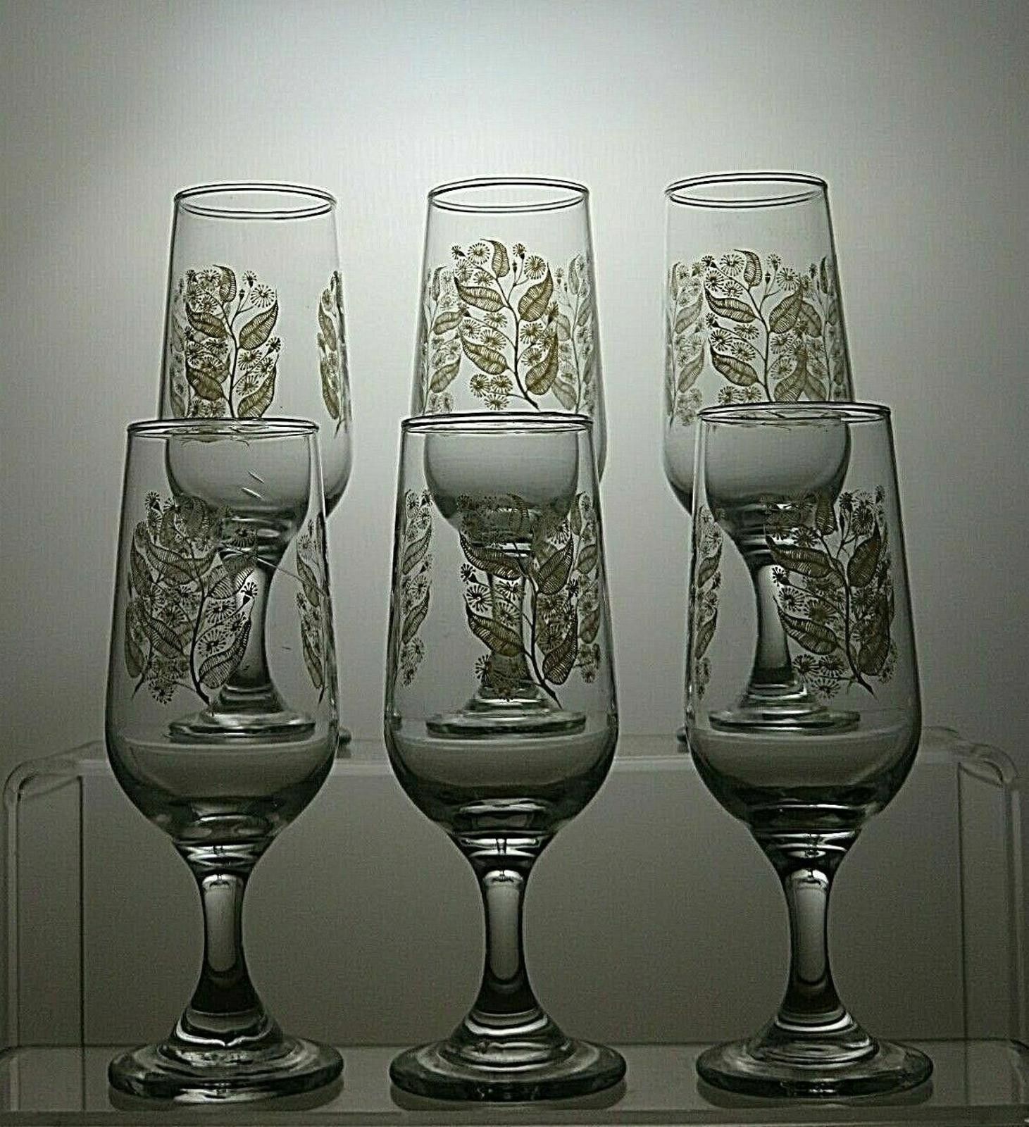 The Unbranded Brand Vintage Lead Crystal Etched Set Of 6 Sherry Glasses 5 1/8" Size ONE SIZE - 3 Thumbnail