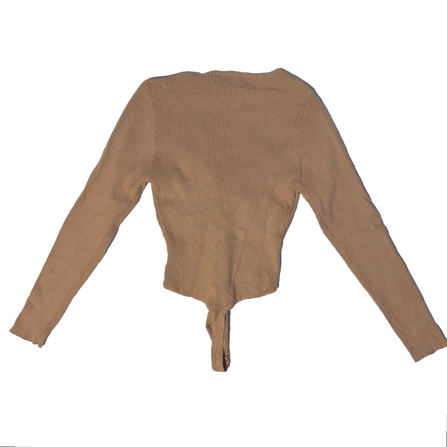 Vintage Love Tree Bodysuit One Piece Top Long Sleeve V-Neck Brown Size L Women Scrunch Body Suit Size L / US 10 / IT 46 - 7 Thumbnail
