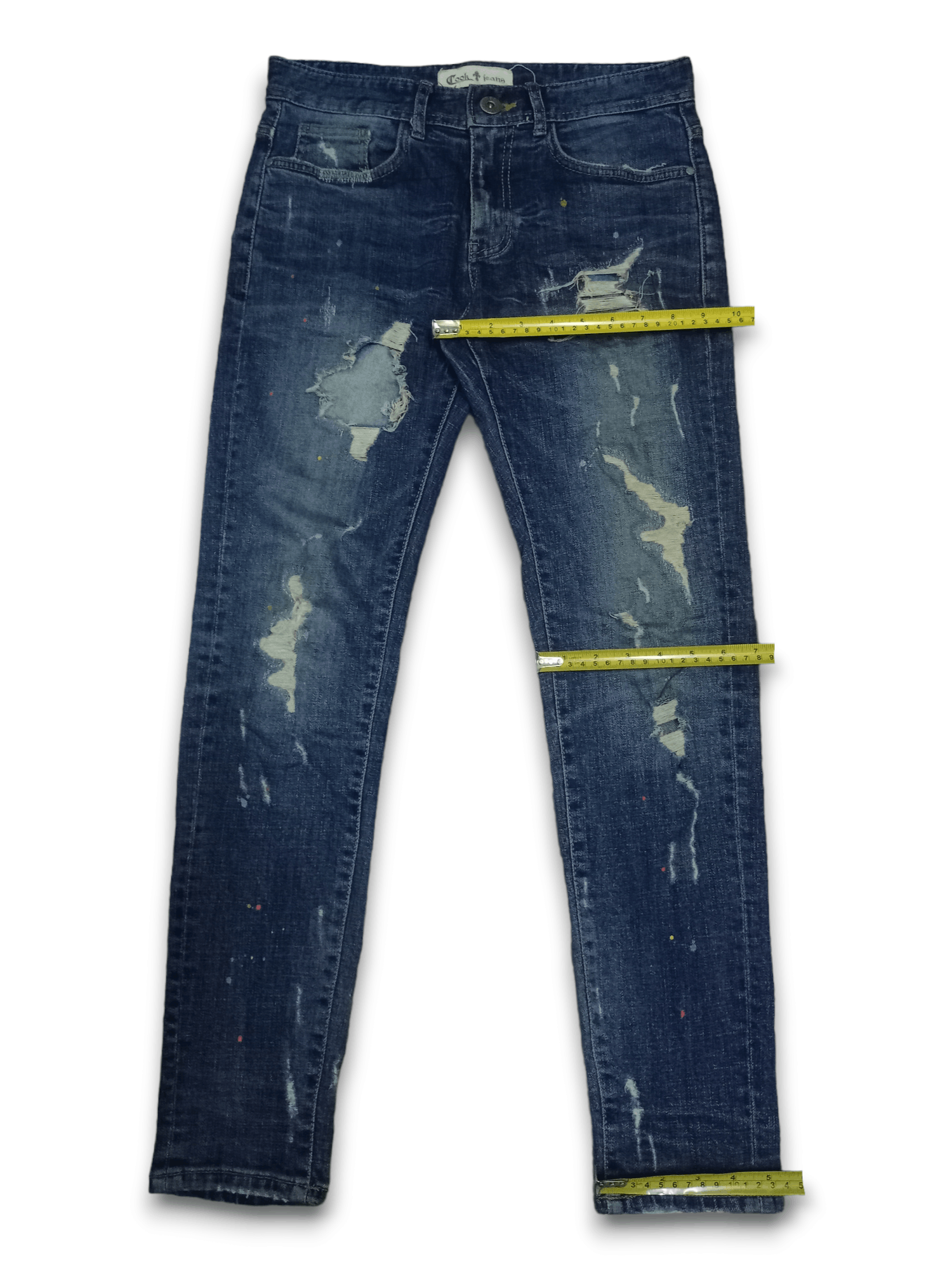 Japanese Brand Vintage Japanese Brand Blue Wash Painted Splatter Jeans Size US 30 / EU 46 - 12 Thumbnail