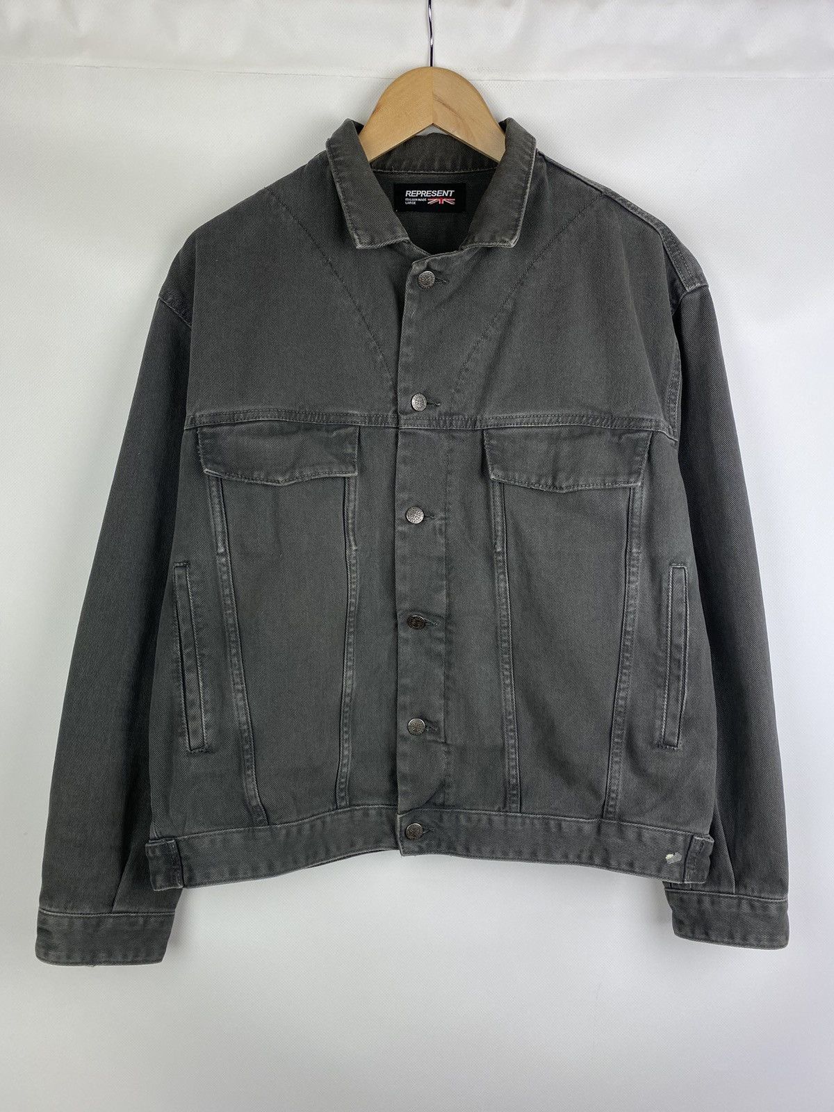 Represent Clo. Represent Clo. Spread collar men’s smoke denim jacket size L Size US L / EU 52-54 / 3 - 1 Thumbnail