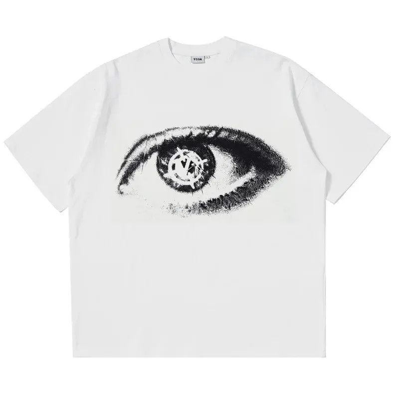 Japanese Brand × Vintage Gothic Stare Human Eyes White T-Shirt Punk Graphic Tees Size US M / EU 48-50 / 2 - 2 Thumbnail