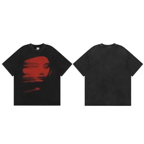 Japanese Brand Hazuki x Kouno Red Face Graphic T Shirt Size US XL / EU 56 / 4 - 7 Thumbnail