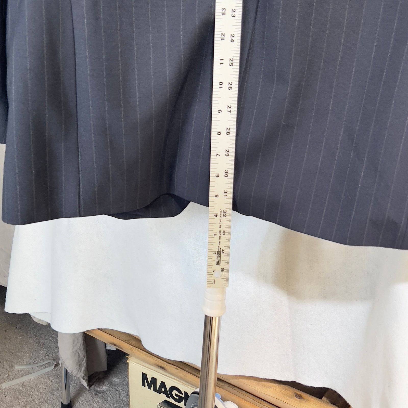 Brooks Brothers Brooks Brothers 346 Pin Stripe Suit SZ 43R Classic Blue Wool Size 42R - 8 Thumbnail