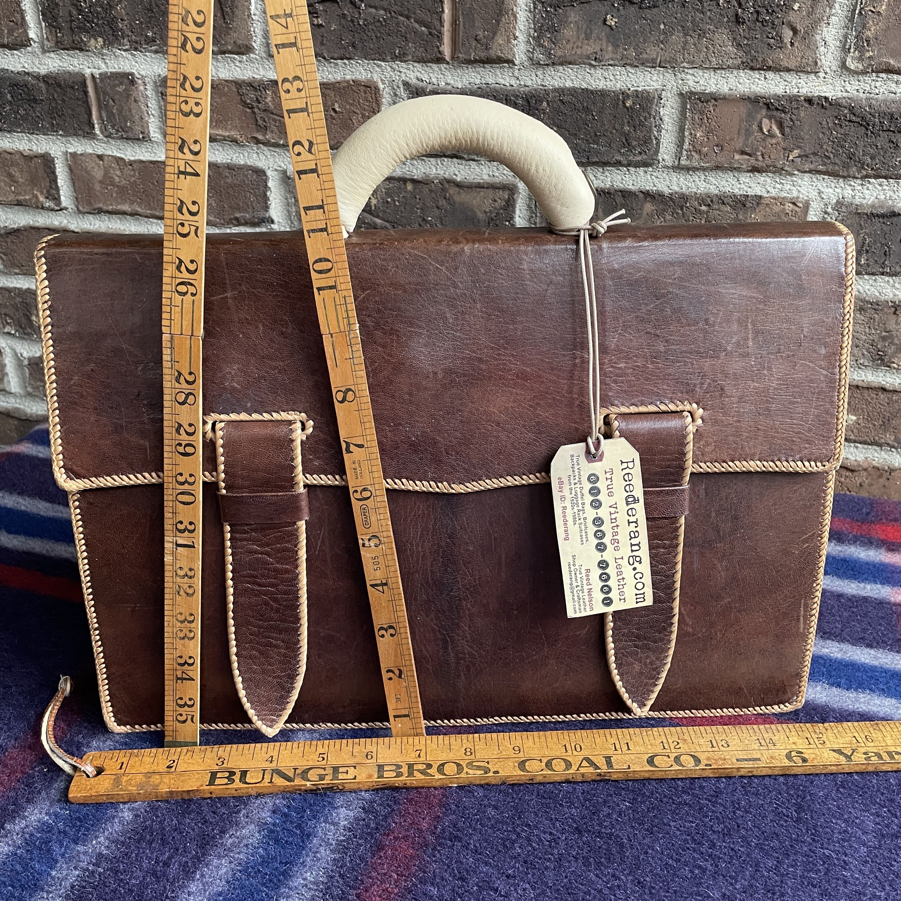 Other VTG HANDCRAFTED ETHIOPIAN LEATHER BRIEFCASE R$1898 Size ONE SIZE - 12 Thumbnail