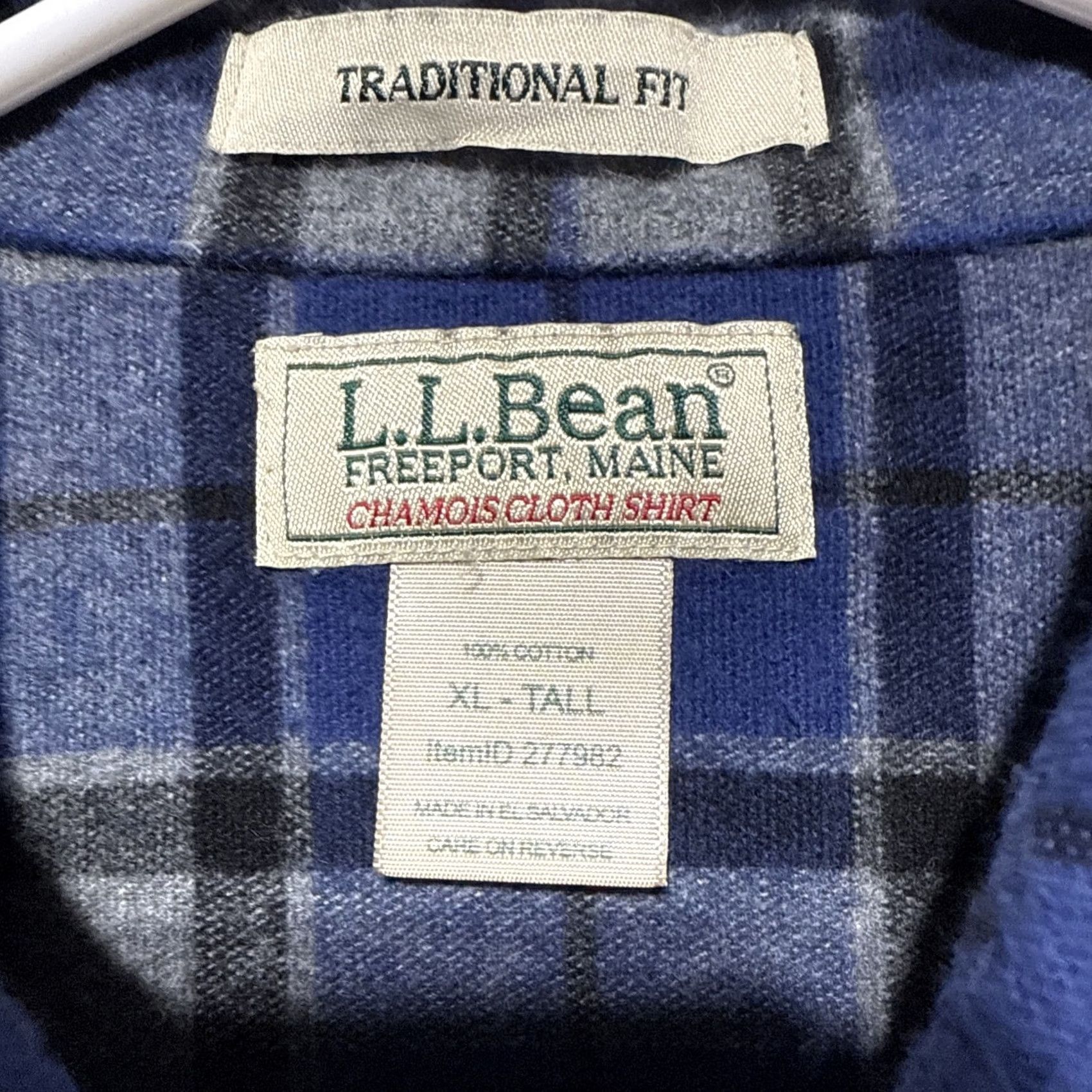 Vintage LL Bean Shirt Mens XLT Chamois Flannel Button-Up Blue Plaid Vintage? No Size US XL / EU 56 / 4 - 3 Thumbnail
