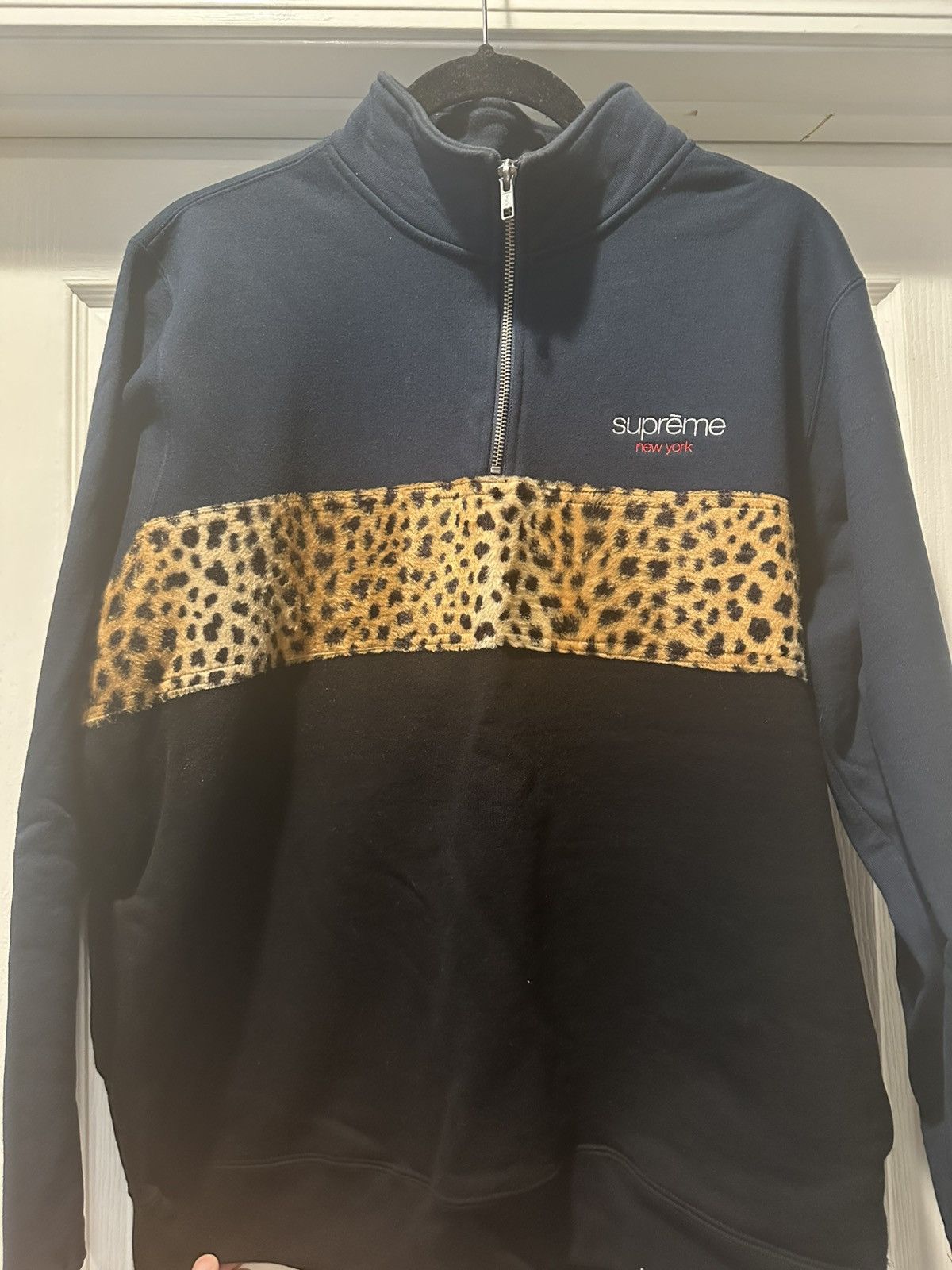 Supreme Supreme NY FW18 Leopard Panel Half-Zip | Grailed