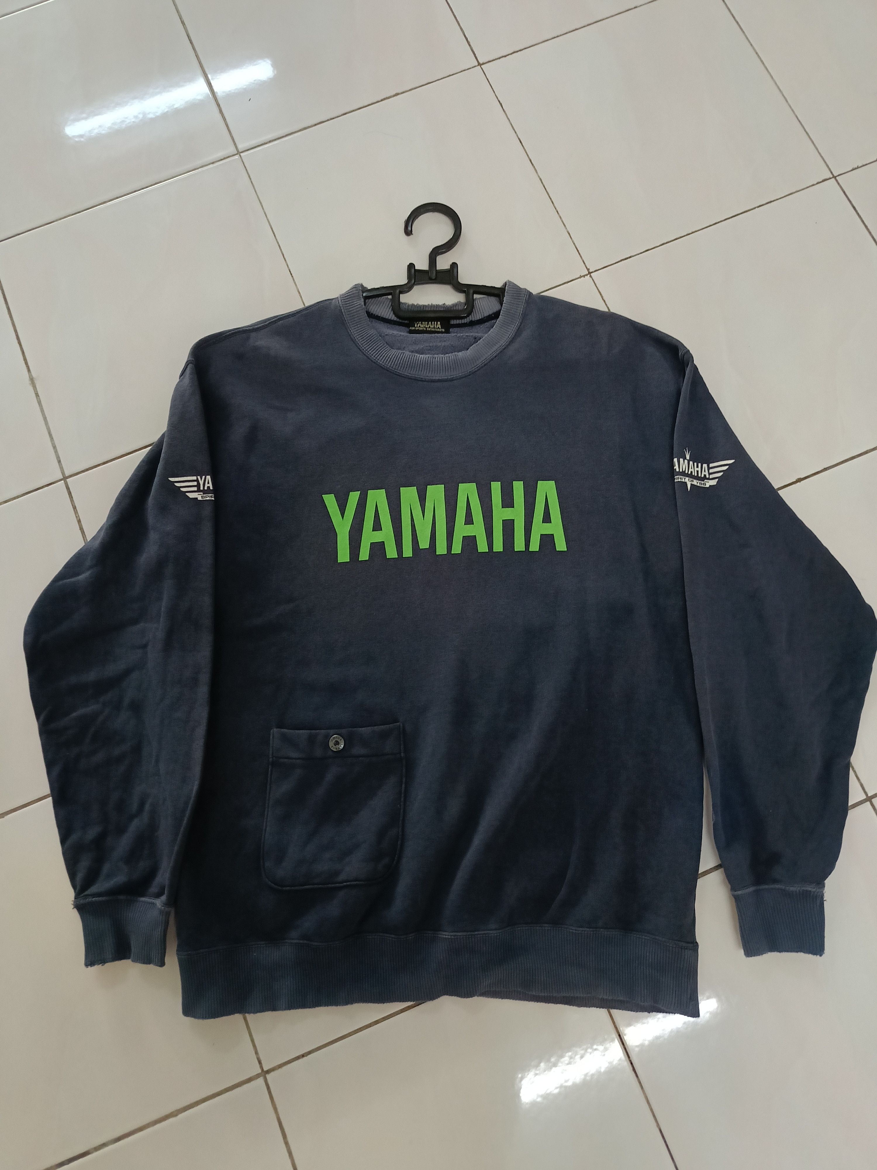 Vintage × Yamaha Vintage Yamaha Distressed Spell out Single pocket Sweater Size US M / EU 48-50 / 2 - 4 Thumbnail