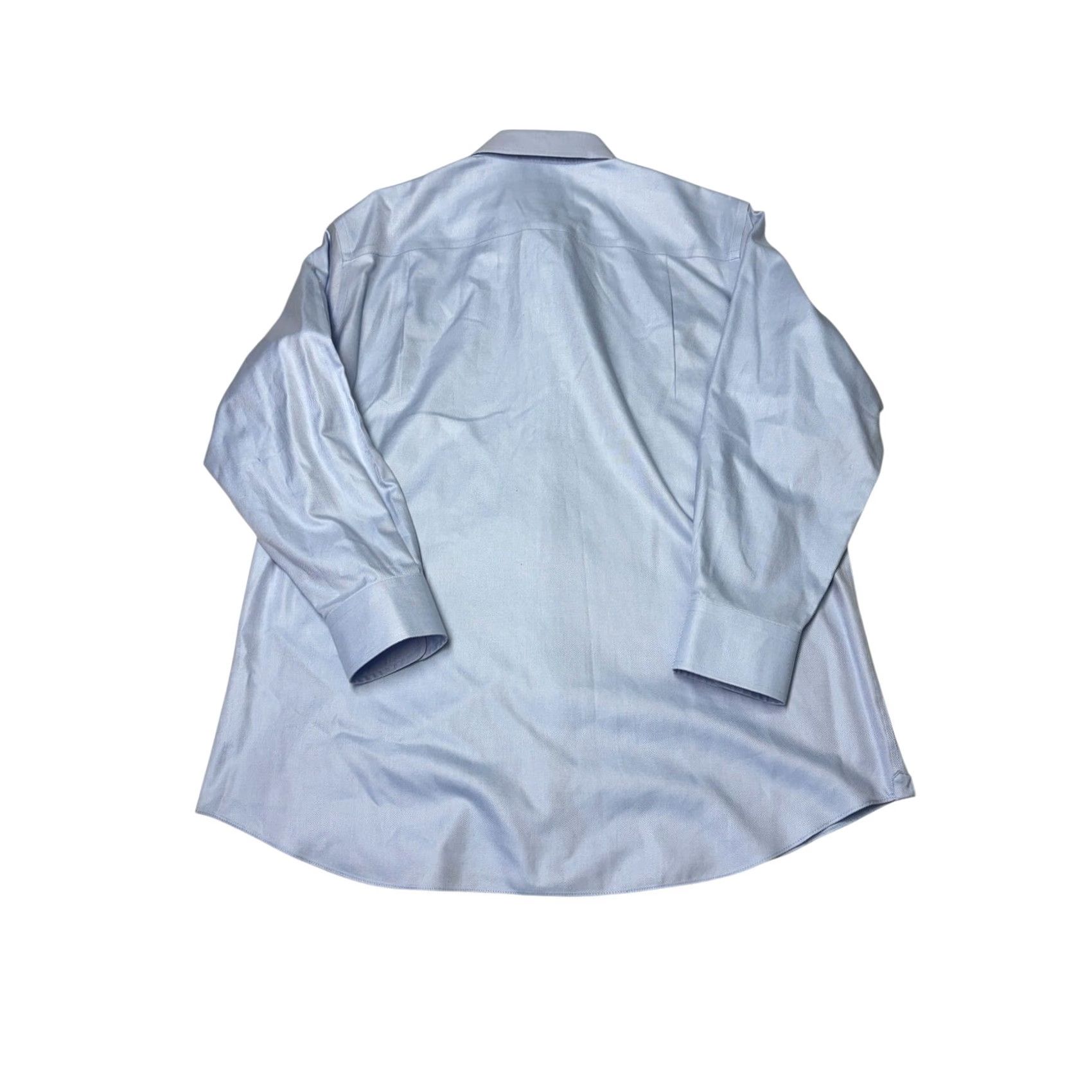 David Donahue David Donahue Dress Shirt Blue Twill Non-Iron Slim 17.5 32/33 Mens Shirt Size 48R - 6 Thumbnail