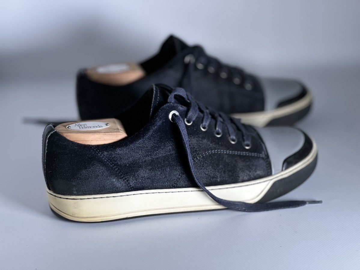 Lanvin Lanvin Blue/Black Suede and Patent Leather Low Top Sneakers Size US 6 / EU 39 - 8 Thumbnail