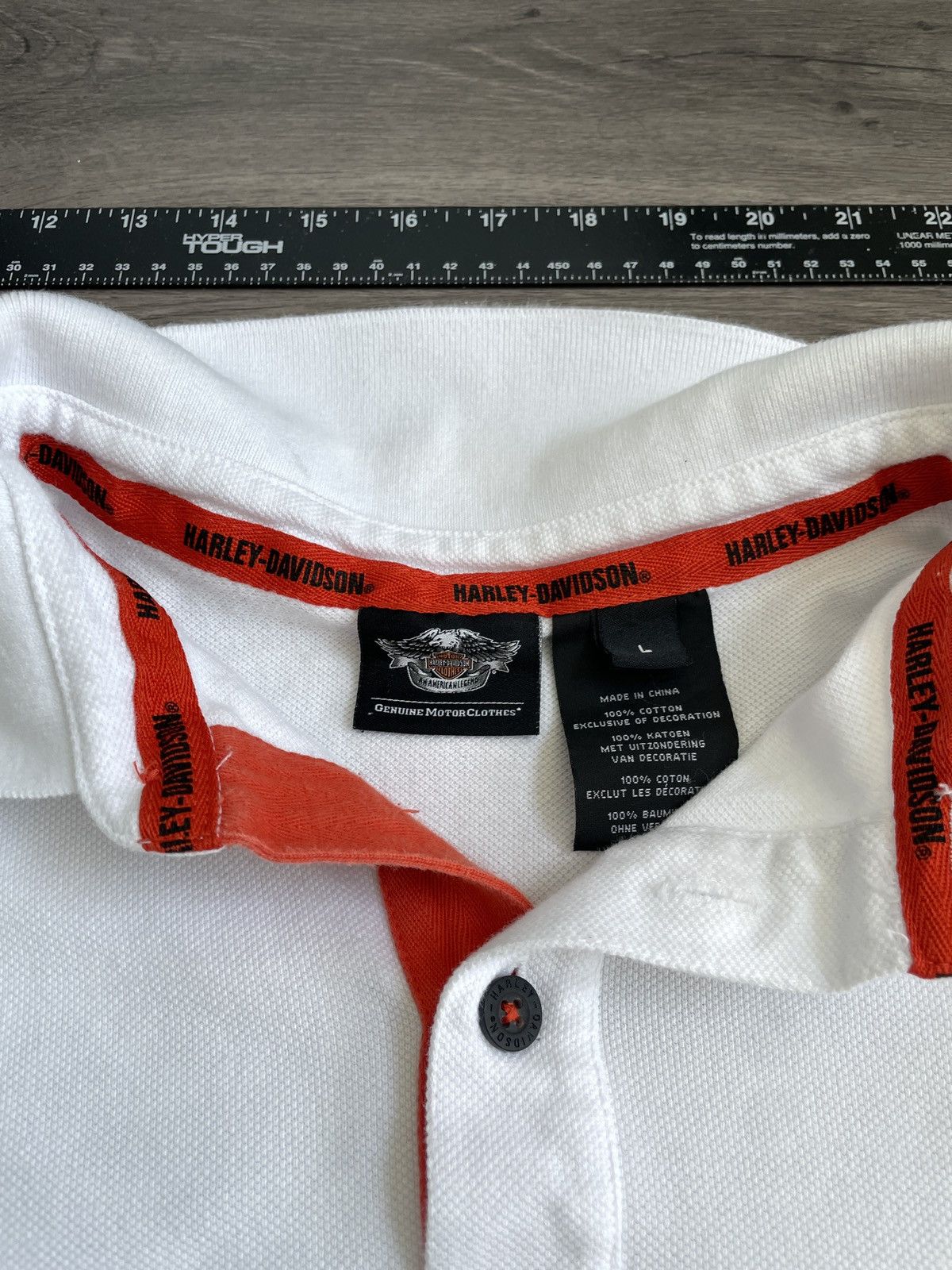 Harley Davidson Y2K Harley Davidson “Biker Flames” Polo Shirt (Sz. L) Size US L / EU 52-54 / 3 - 3 Thumbnail
