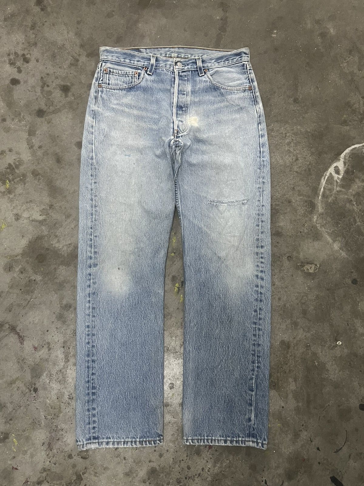 Japanese Brand × Levi's THRASHED VINTAGE LEVIS 501 DISTRESSED DENIM PANT Size US 31 - 1 Thumbnail