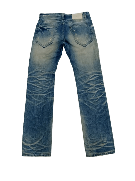 Japanese Brand Costume Distressed Jeans Blue Denim Korea Style Size US 31 - 2 Thumbnail