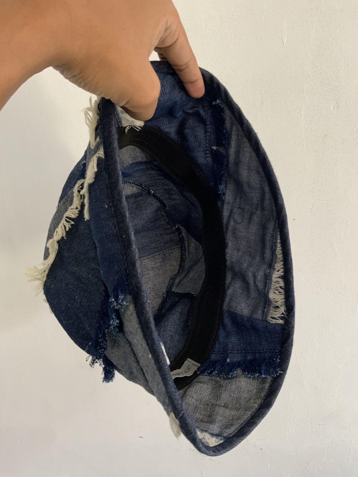If Six Was Nine Denim Patchwork Distressed by Zero Quater Indigo Hat Size ONE SIZE - 8 Thumbnail