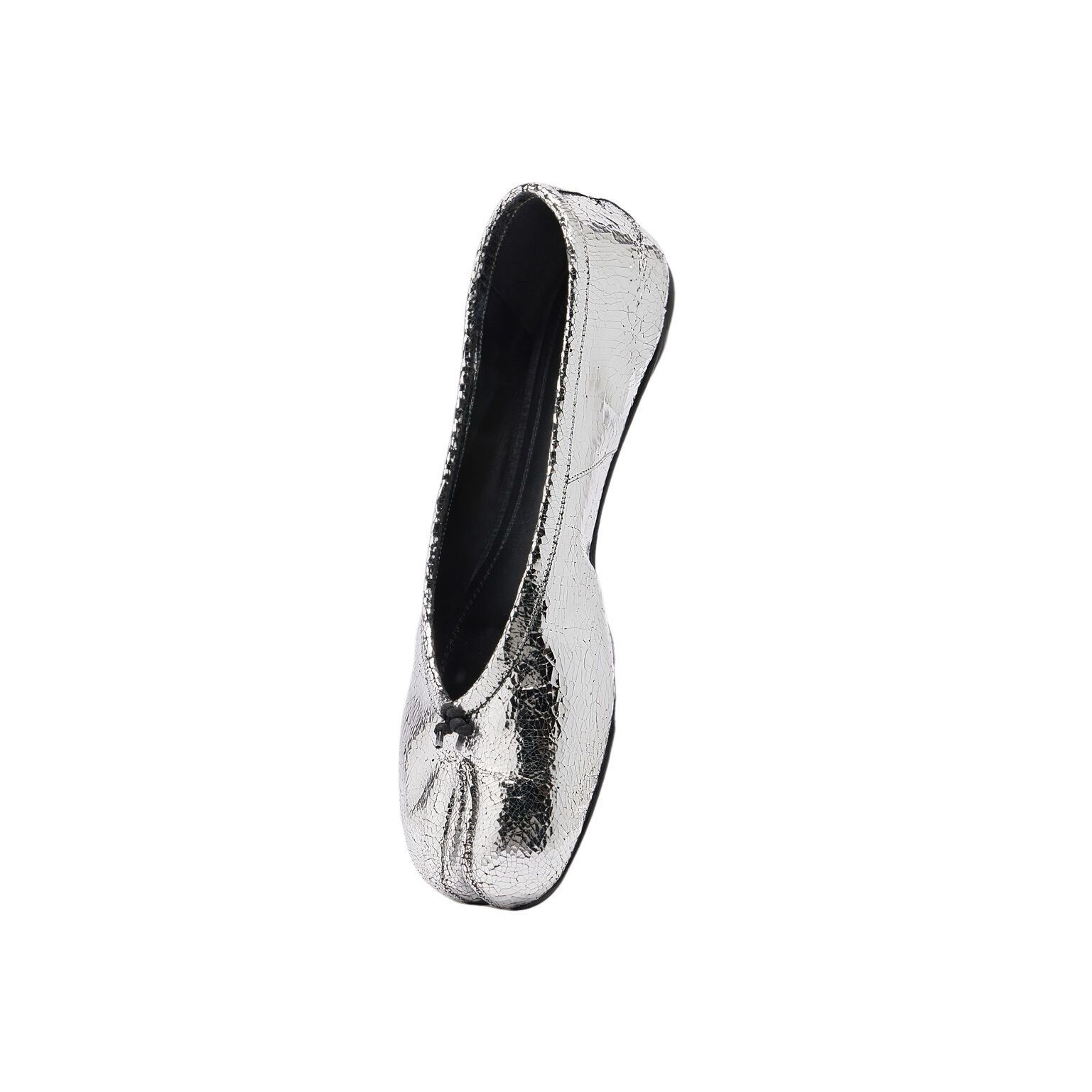 MAISON MARGIELA Tabi $1090 Broken Mirror Silver Leather Ball