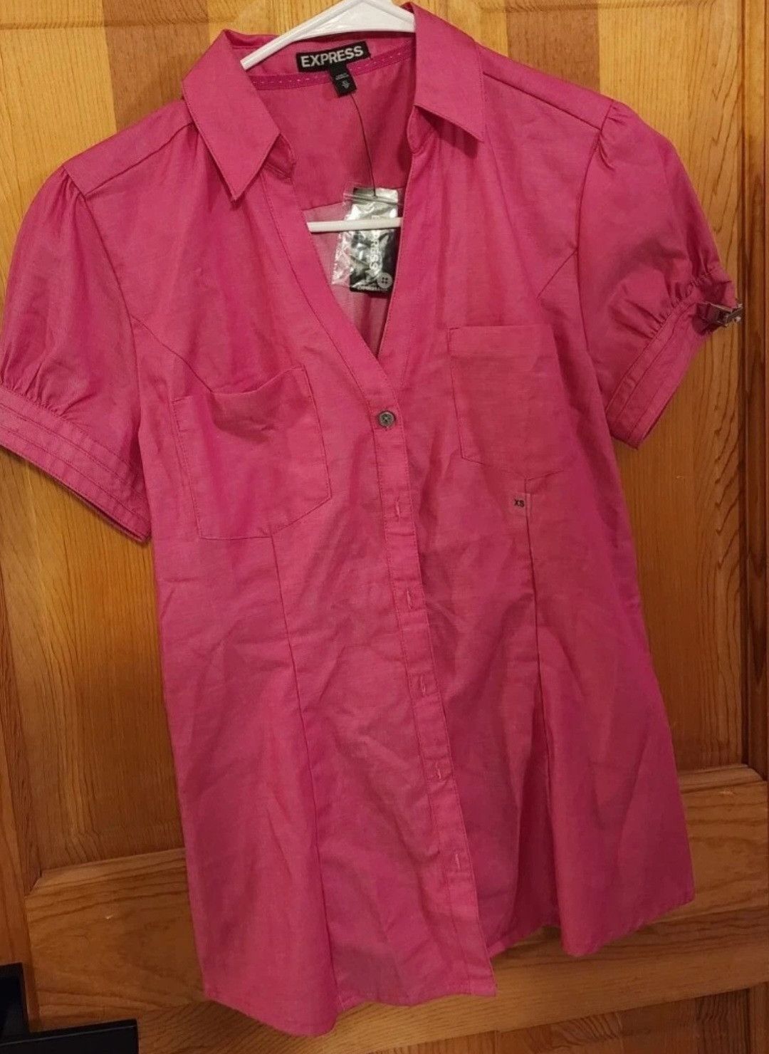 Express Express Petite Pink Dress Short Sleeve Shirt Size XSTP Size XS / US 0-2 / IT 36-38 - 1 Thumbnail