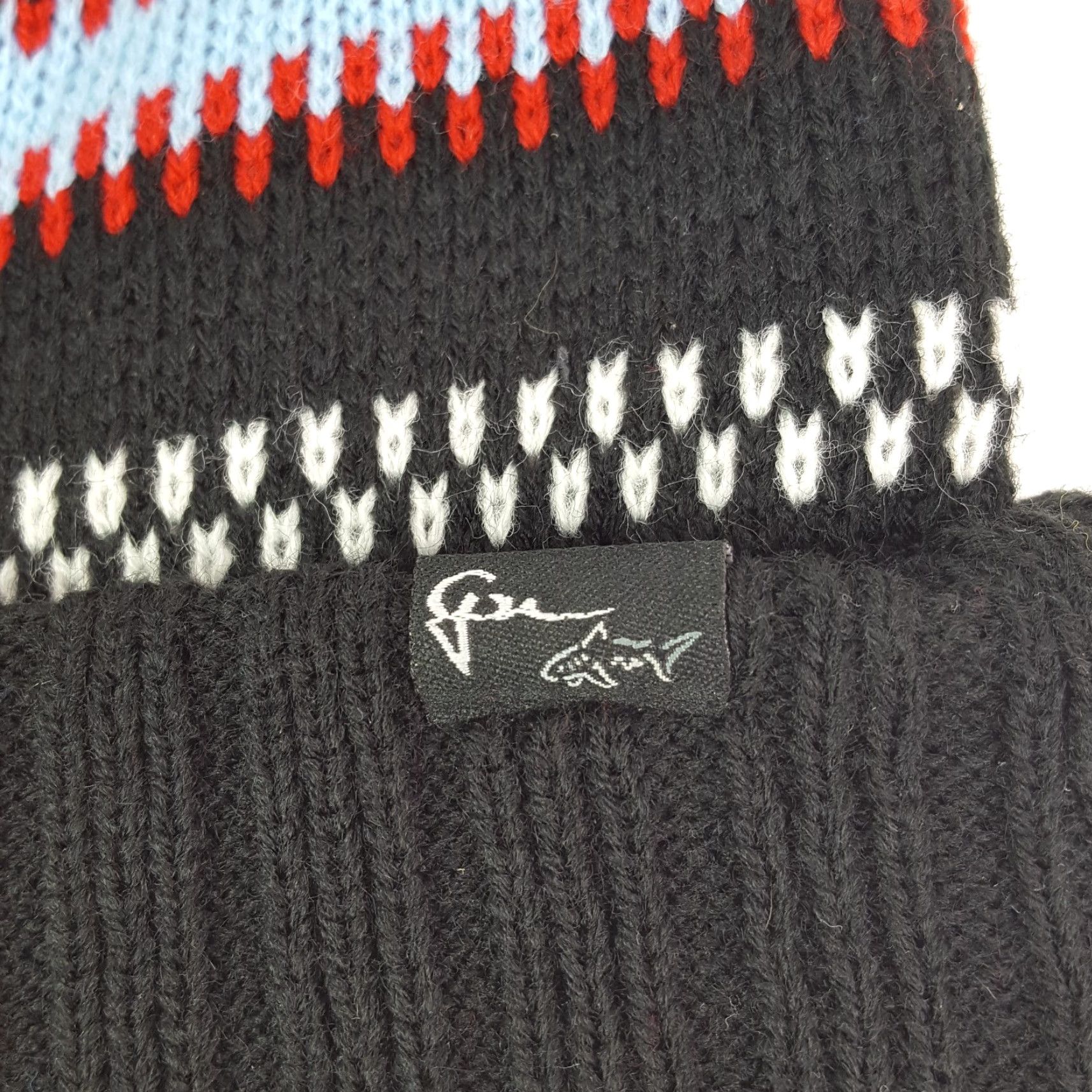 Logo 7 Vintage Greg Norman Golf Shark Logo Knit Beanie One Size OSFA Striped Toboggan Hat Cap Black Size ONE SIZE - 5 Thumbnail