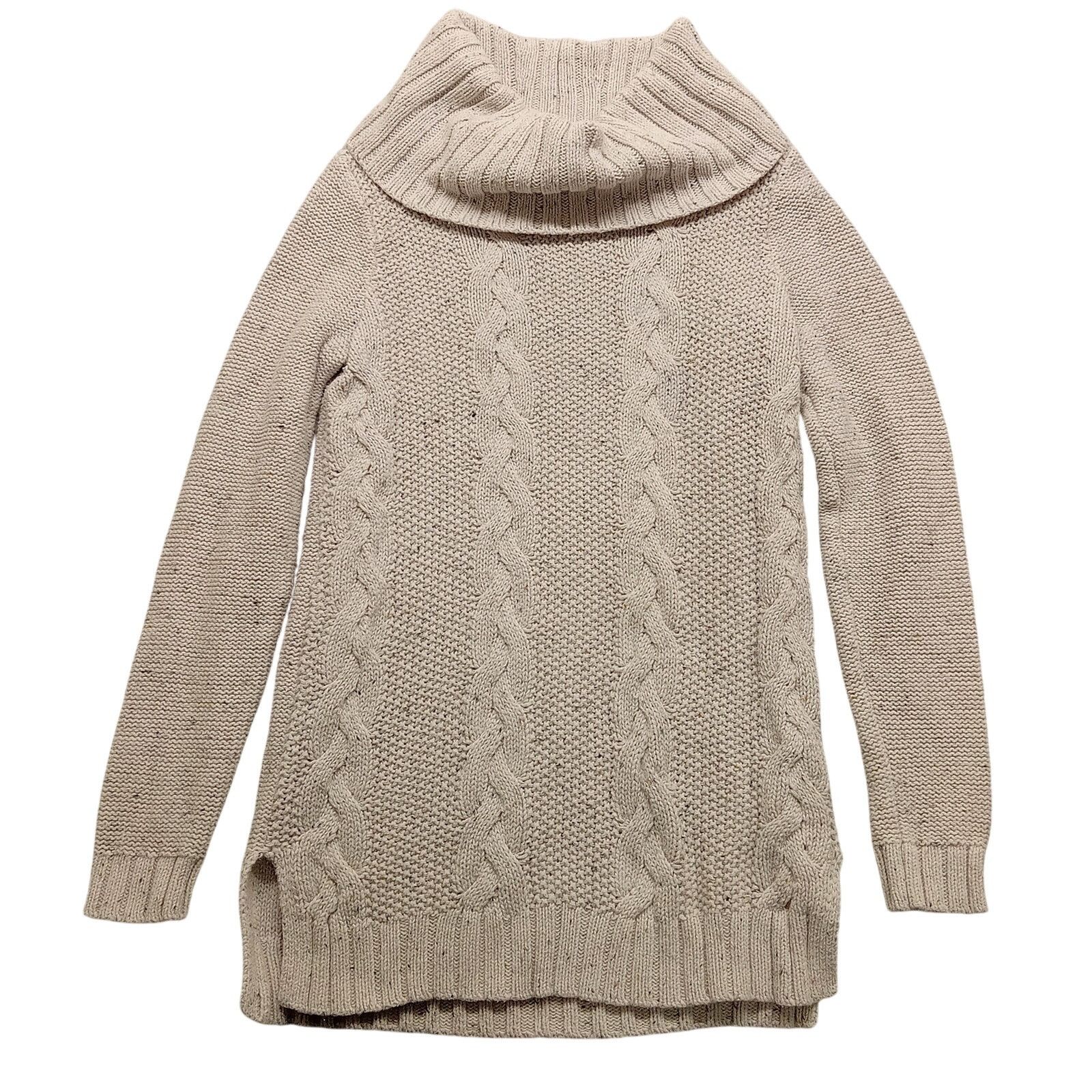 Old Navy Old Navy Cowl Sweater M Women's Long Sleeve Cable Knit Taupe Size M / US 6-8 / IT 42-44 - 1 Thumbnail