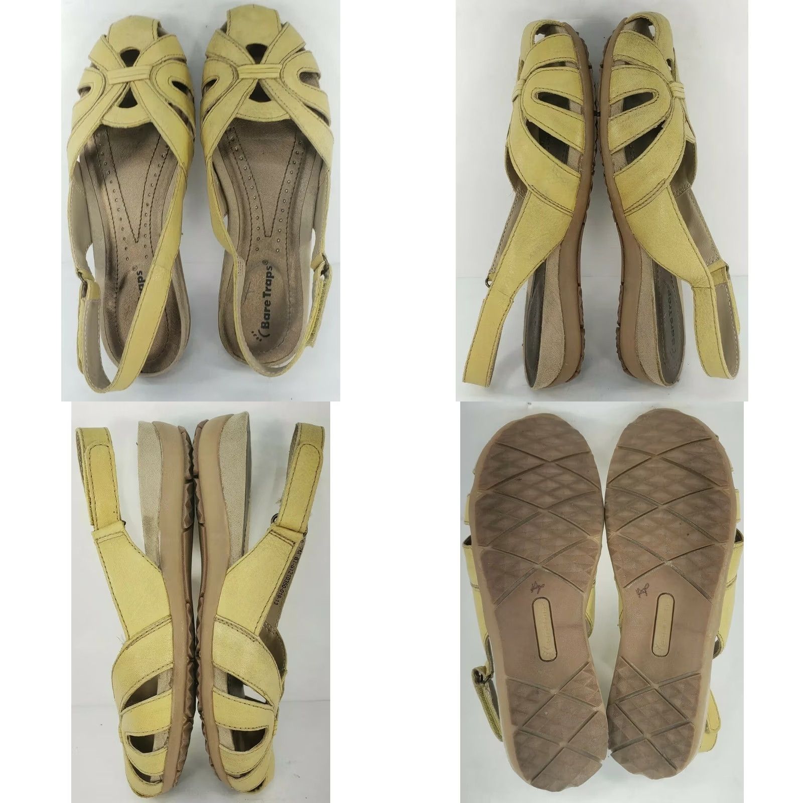 Vintage Bare Traps Relate Slingback Sandal Yellow Leather Sz 7 Women’s Sandal Slp On Straps Cushioned Lightweight Arch Support Motion Control Size US 8 / IT 38 - 8 Thumbnail
