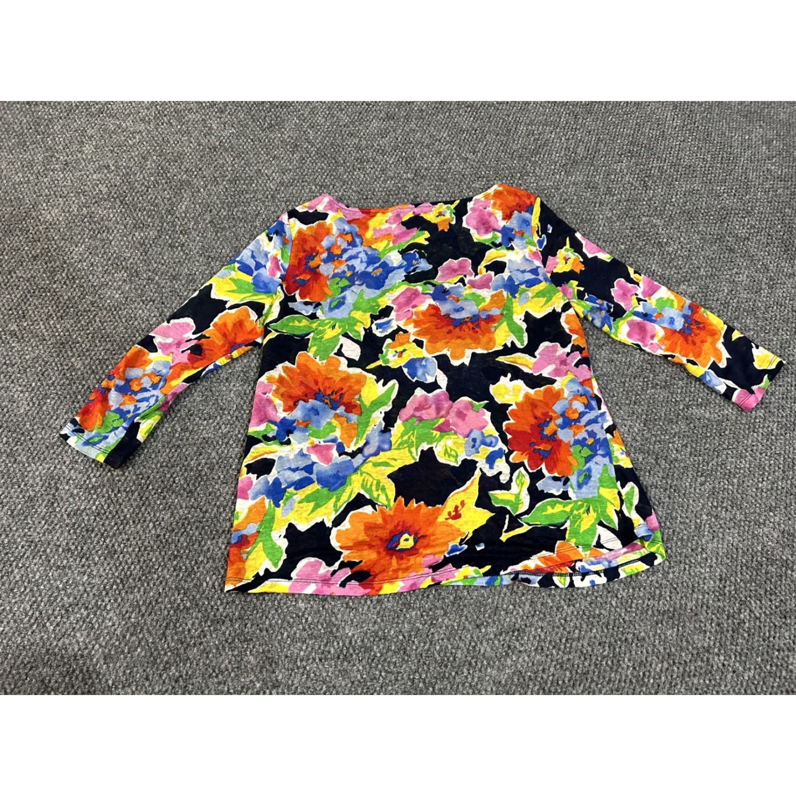 Ralph Lauren Lauren Ralph Lauren Shirt Womens Medium Multicolor Floral 3/4 Sleeve Tunic Top Size M / US 6-8 / IT 42-44 - 5 Thumbnail